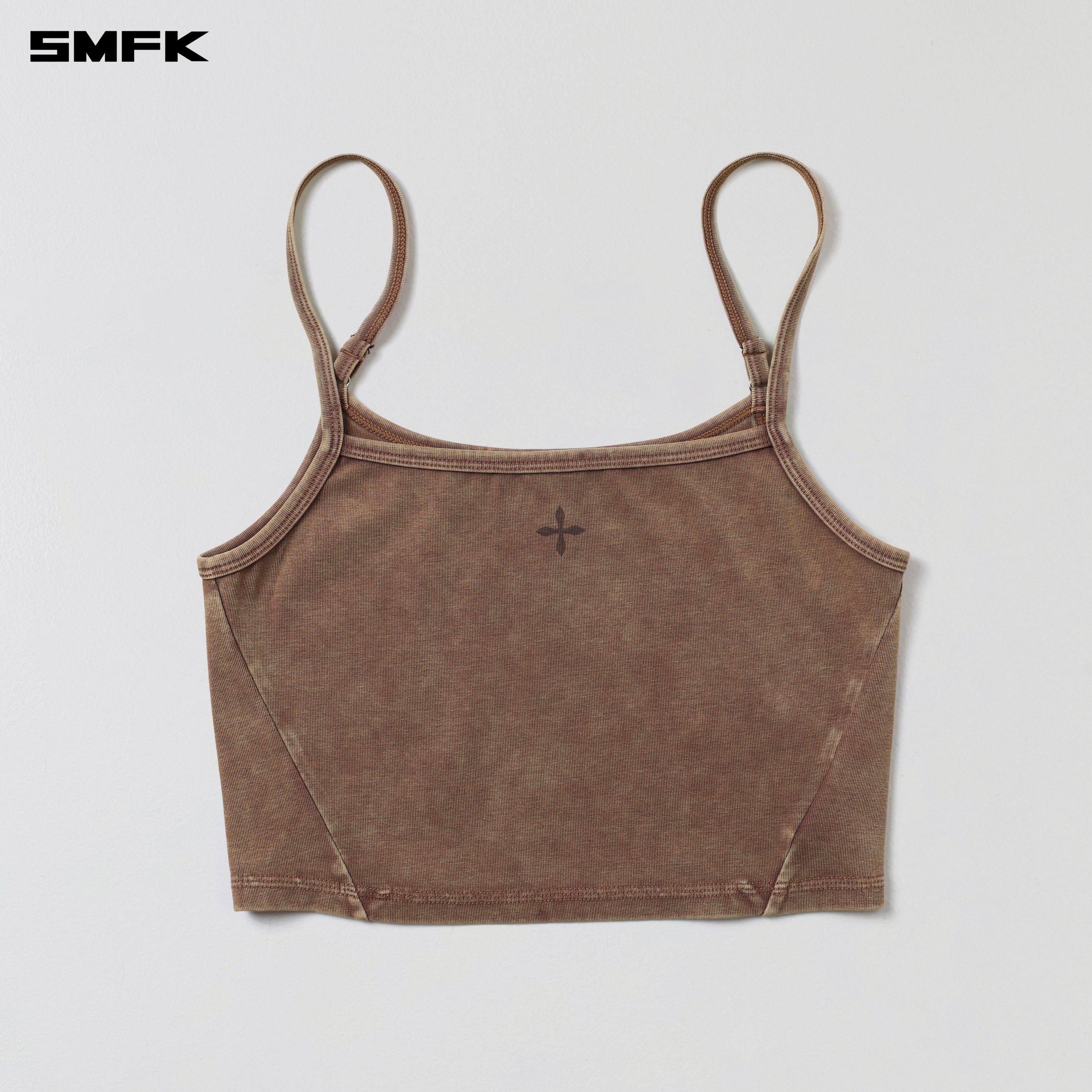 VINTAGE ROVE FADE SHORT CAMISOLE/COTTON GARMENT DYE VANISH BROWN