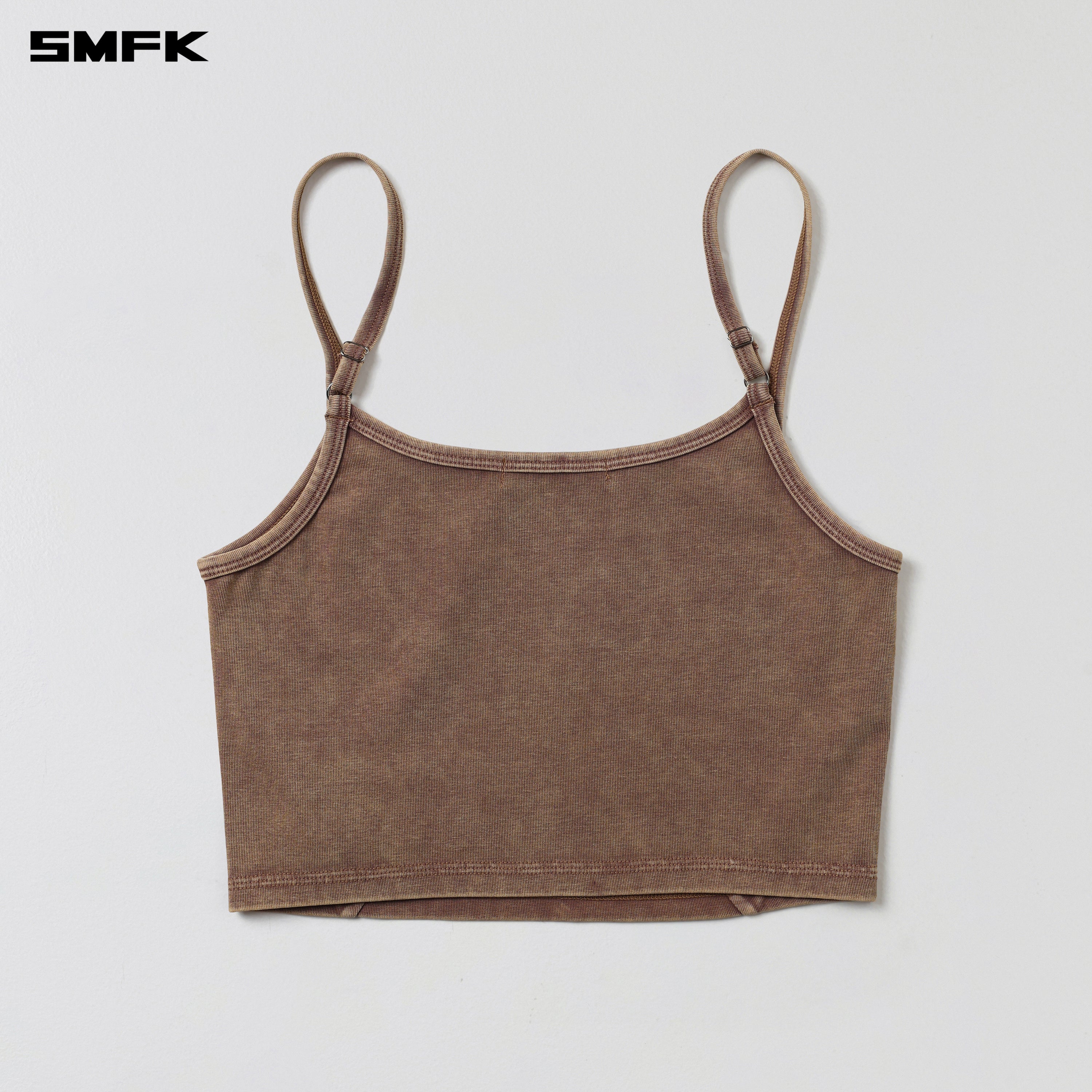 VINTAGE ROVE FADE SHORT CAMISOLE/COTTON GARMENT DYE VANISH BROWN