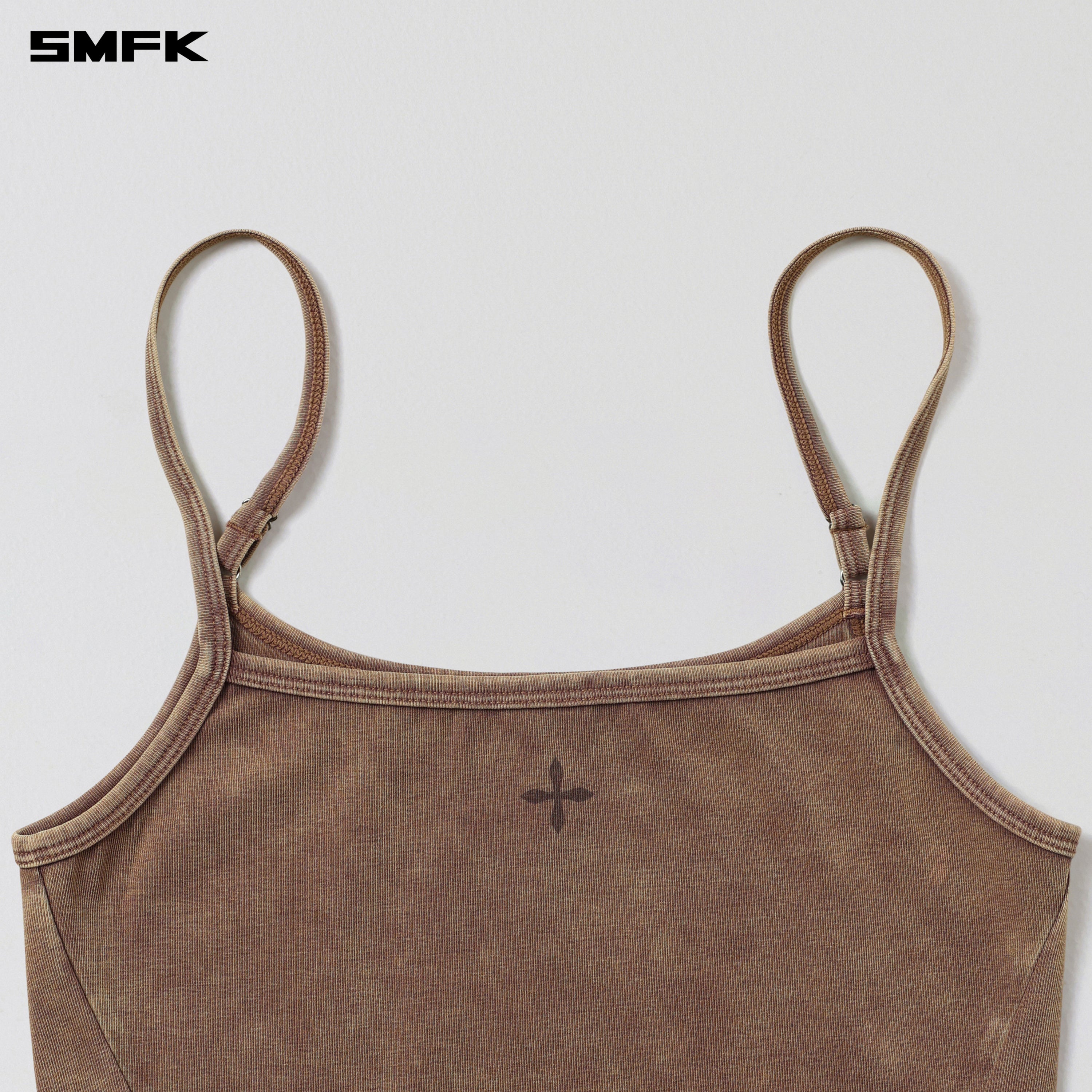 VINTAGE ROVE FADE SHORT CAMISOLE/COTTON GARMENT DYE VANISH BROWN