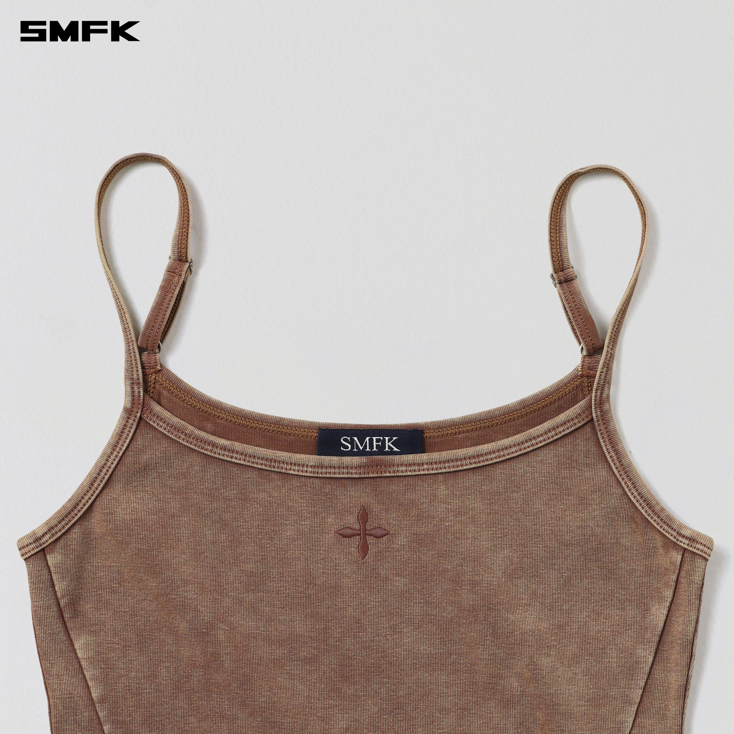 VINTAGE ROVE FADE CAMISOLE/COTTON GARMENT DYE VANISH BROWN