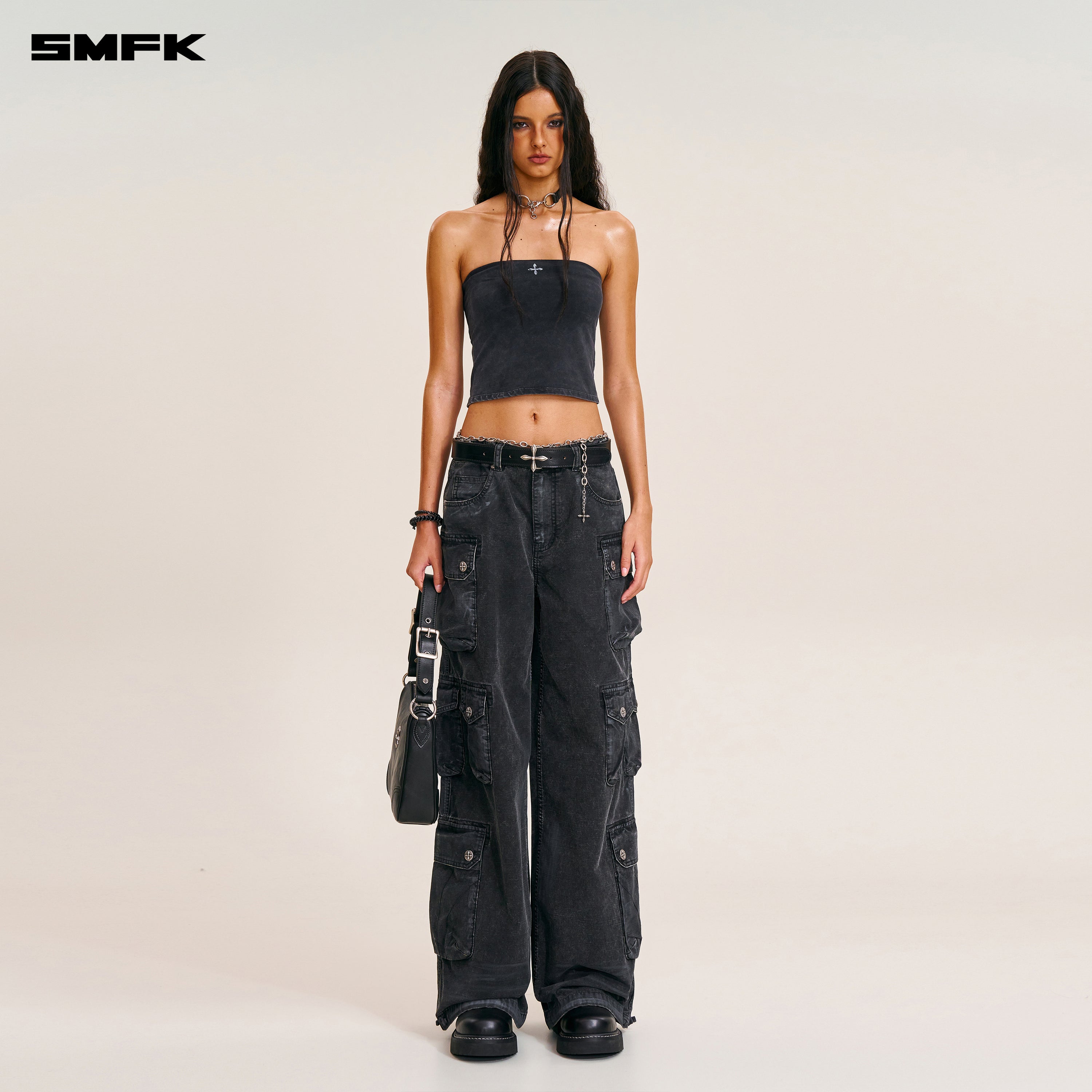 VINTAGE STORM FADE BUSTIER/FADE DYE VANISH BLACK