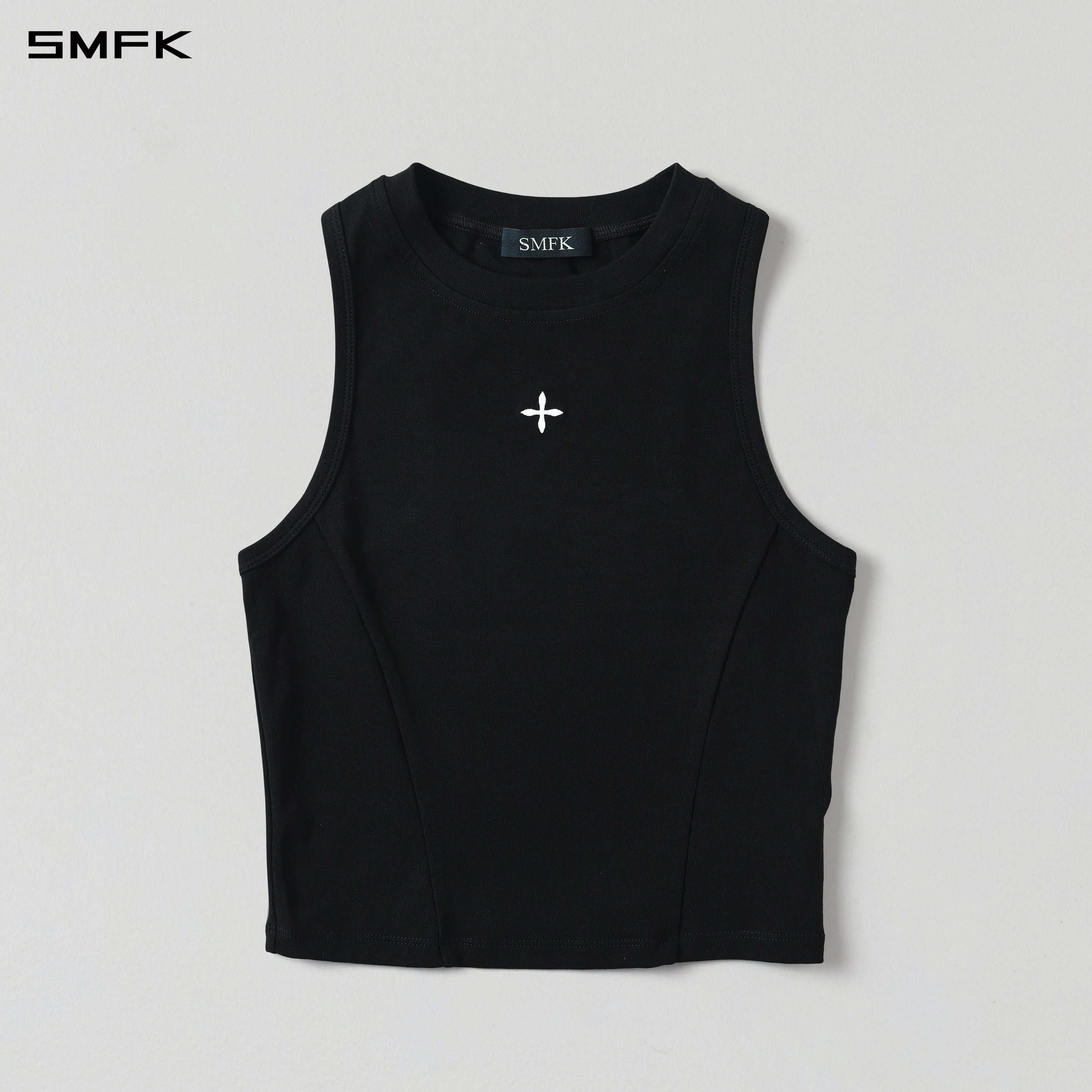 VINTAGE ROUND SHORT VEST/LS-COTTON/W WILD BLACK