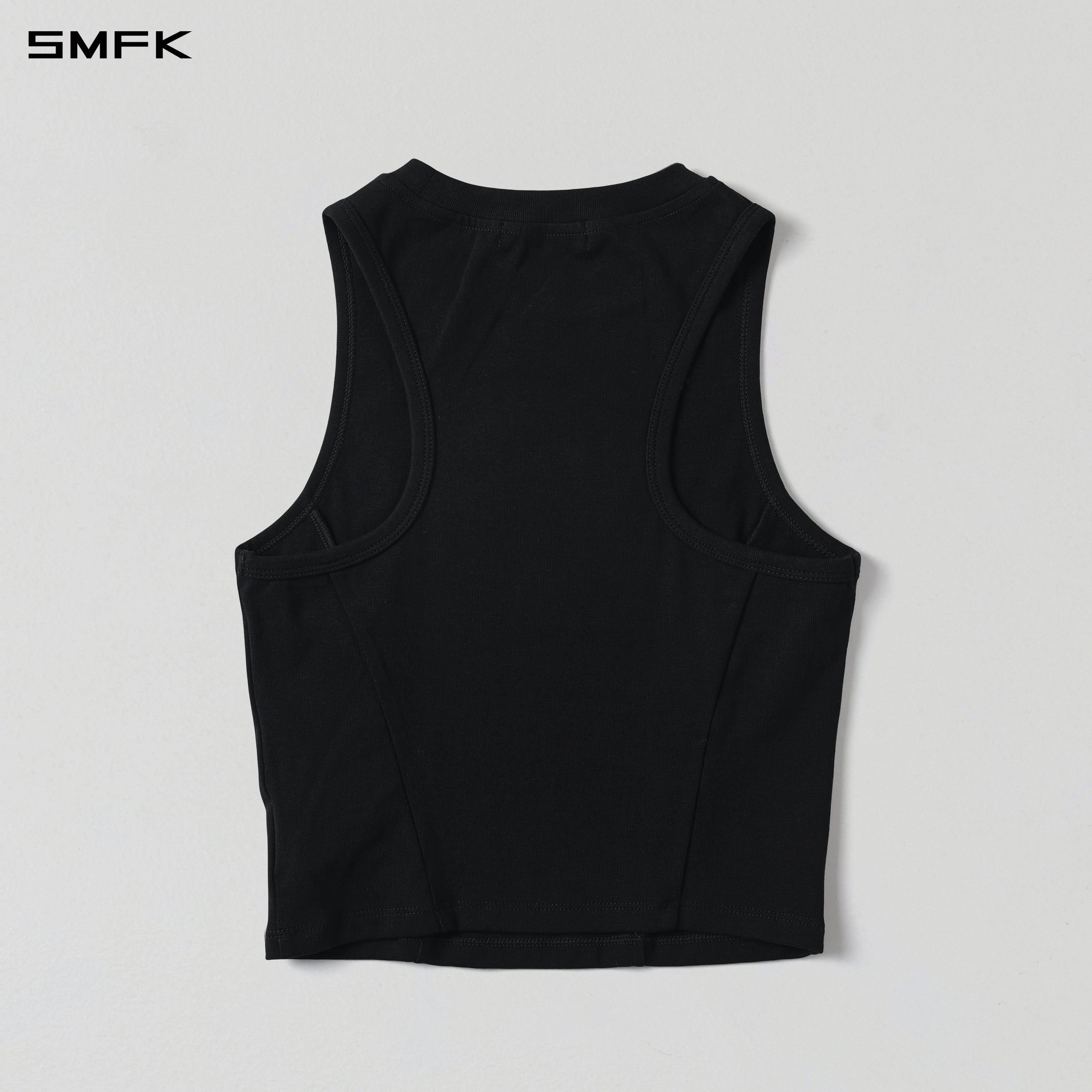 VINTAGE ROUND SHORT VEST/LS-COTTON/W WILD BLACK