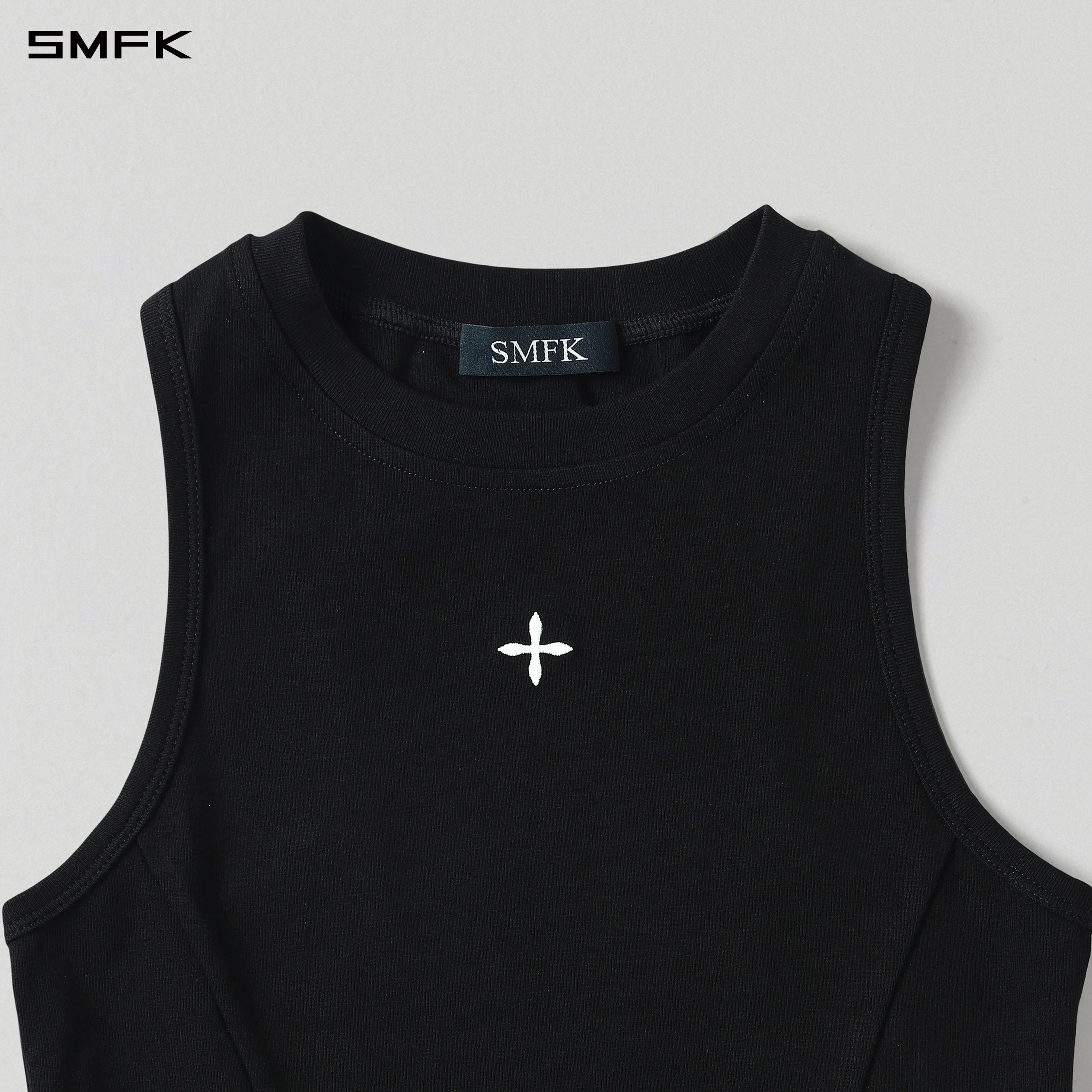 VINTAGE ROUND SHORT VEST/LS-COTTON/W WILD BLACK