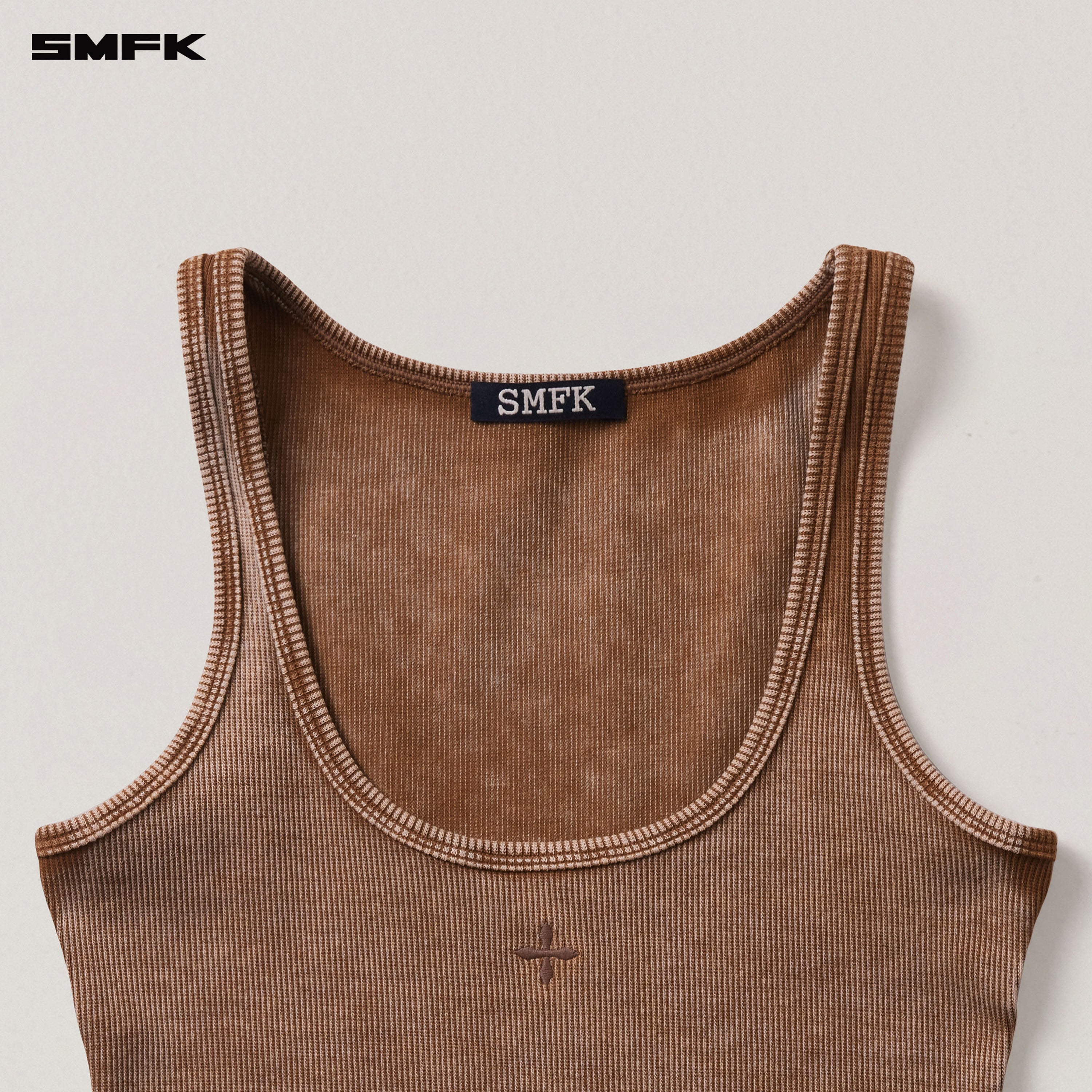 VINTAGE STORM FADE RIDER TANK/FADE DYE VANISH BROWN