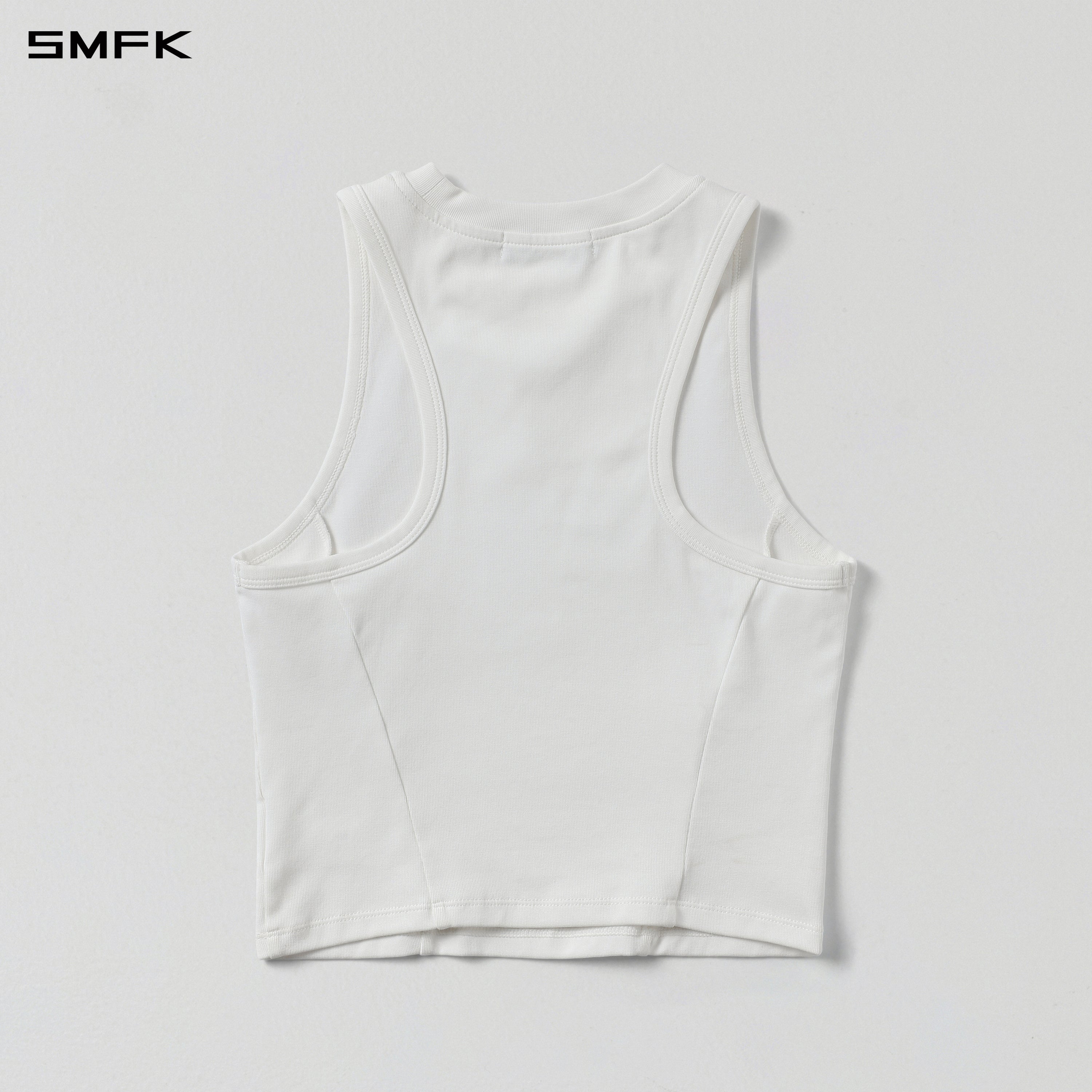 VINTAGE ROUND SHORT VEST/LS-COTTON/W CLOUD WHITE