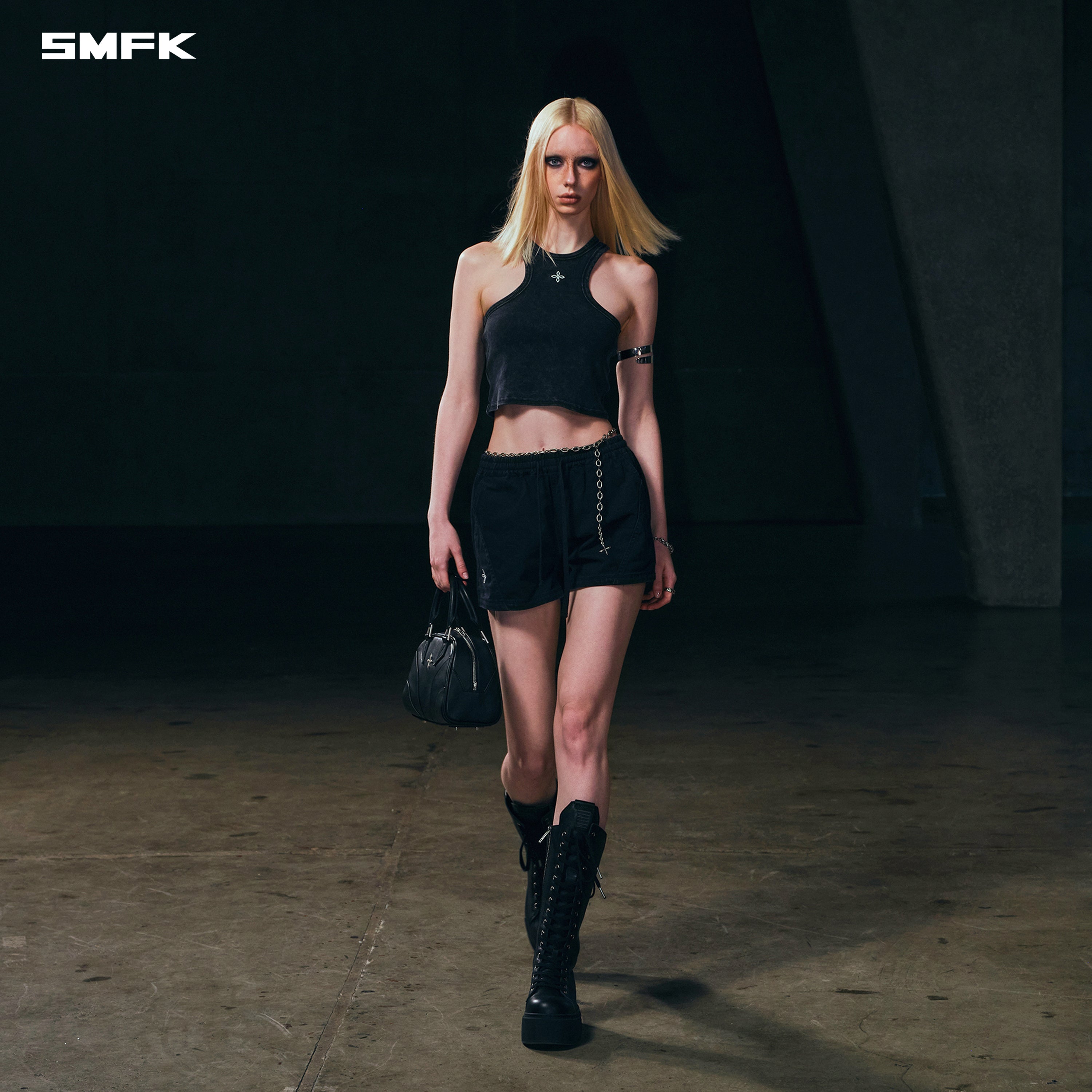 VINTAGE STORM FADE GYM TANK/FADE DYE VANISH BLACK