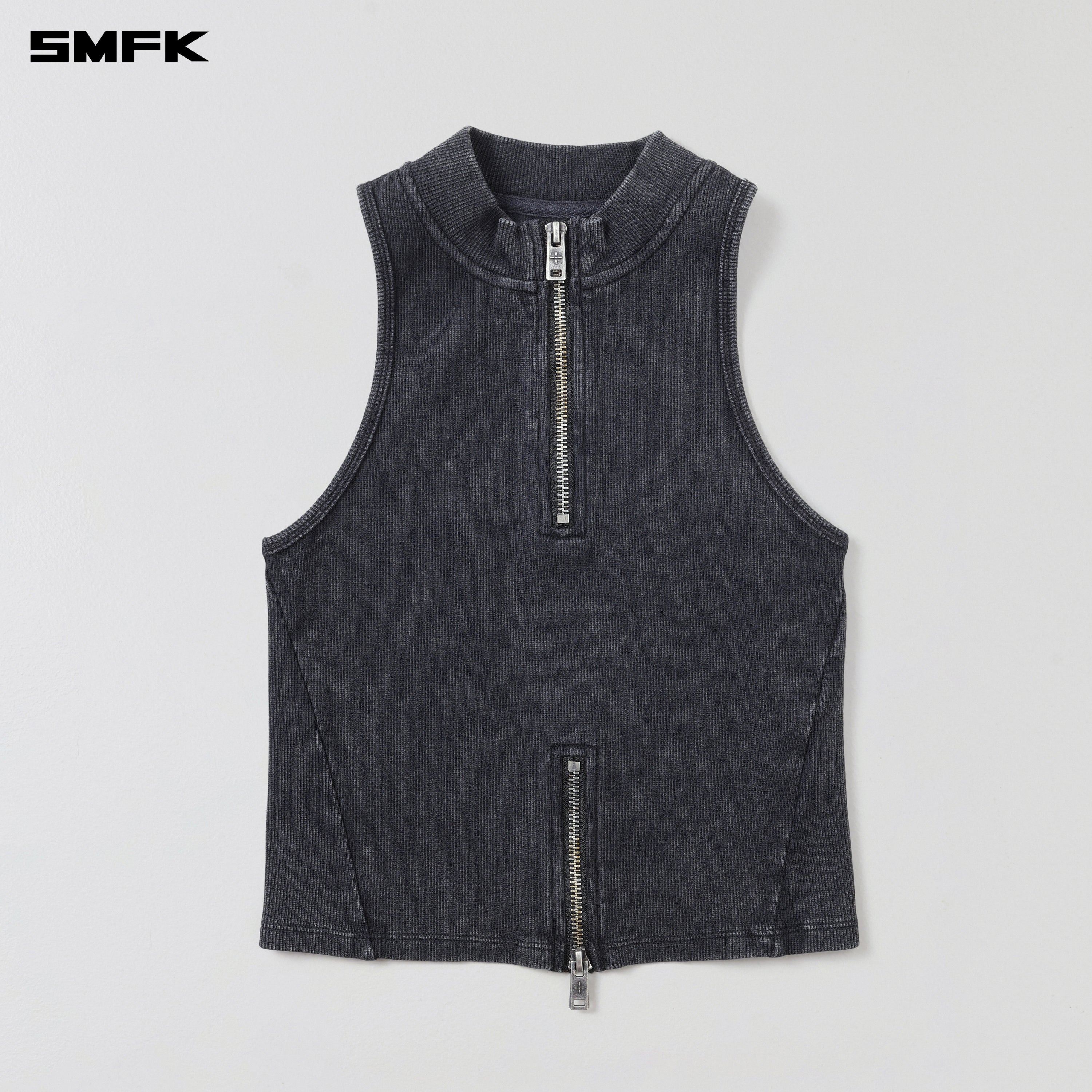 VINTAGE HIGH-NECK KILLER TANK/FADE DYE VANISH BLACK