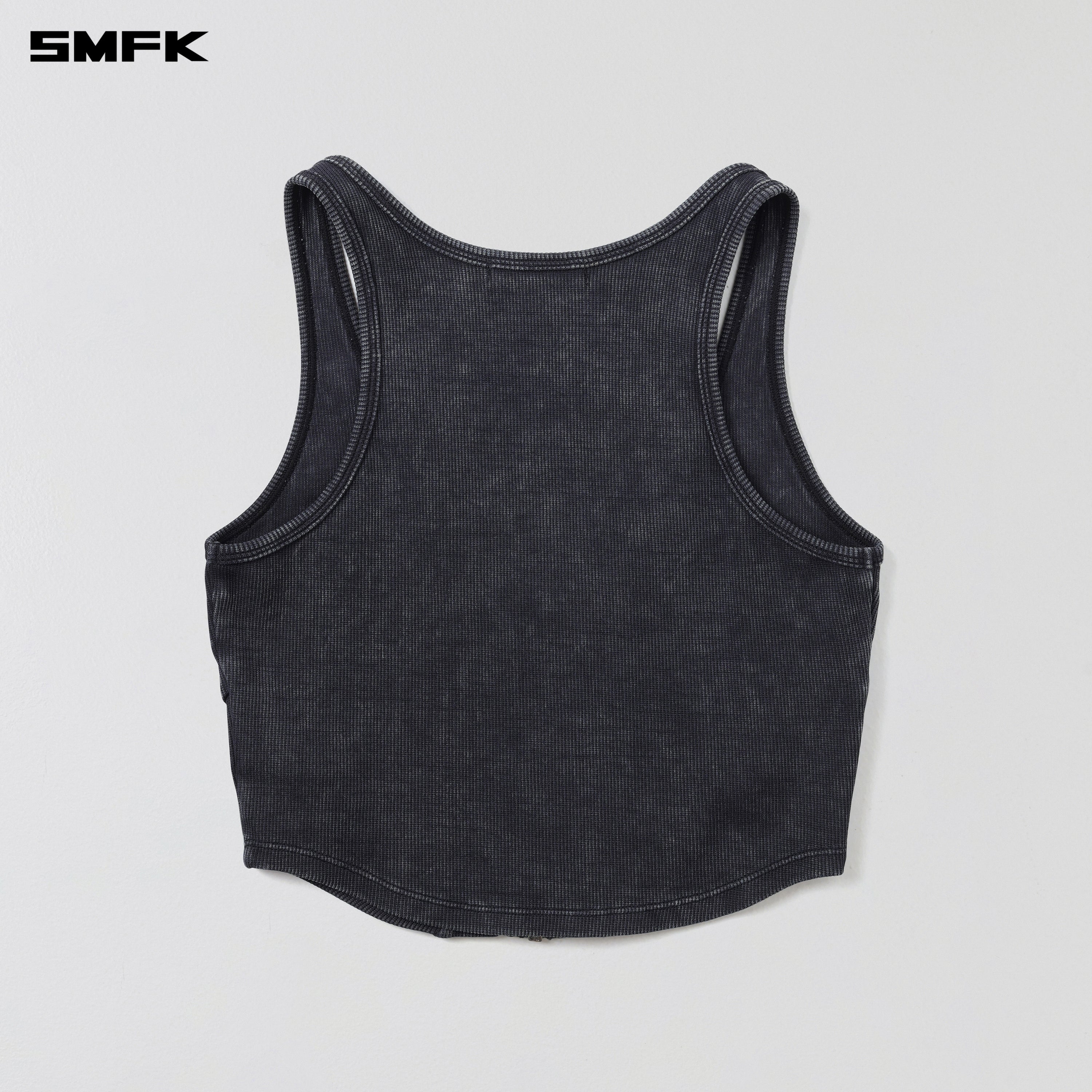 VINTAGE ROVE ZIP TANK/FADE DYE VANISH BLACK