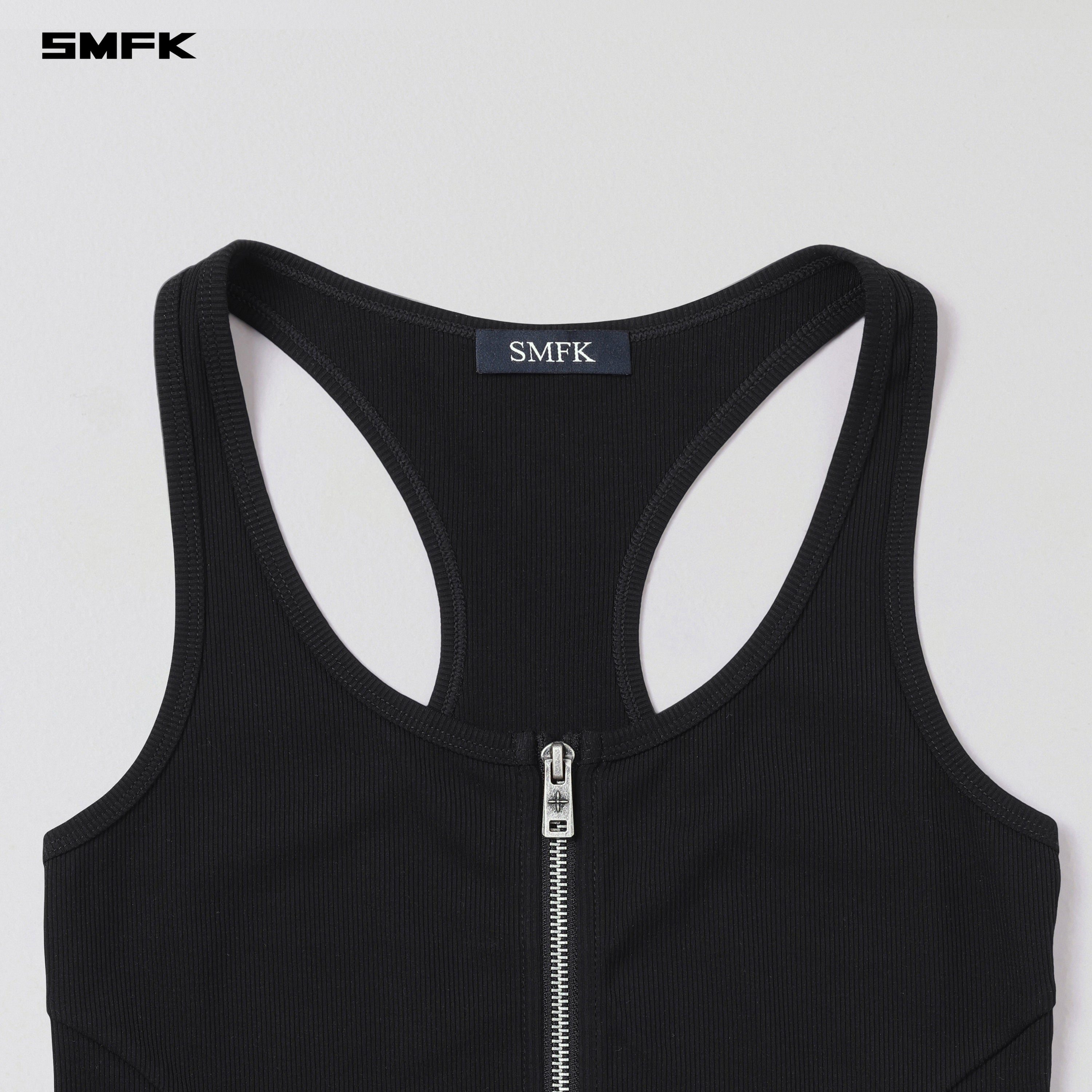 VINTAGE NOMADIC SLIM ZIP TANK/LONG-STAPLE COTTON WILD BLACK