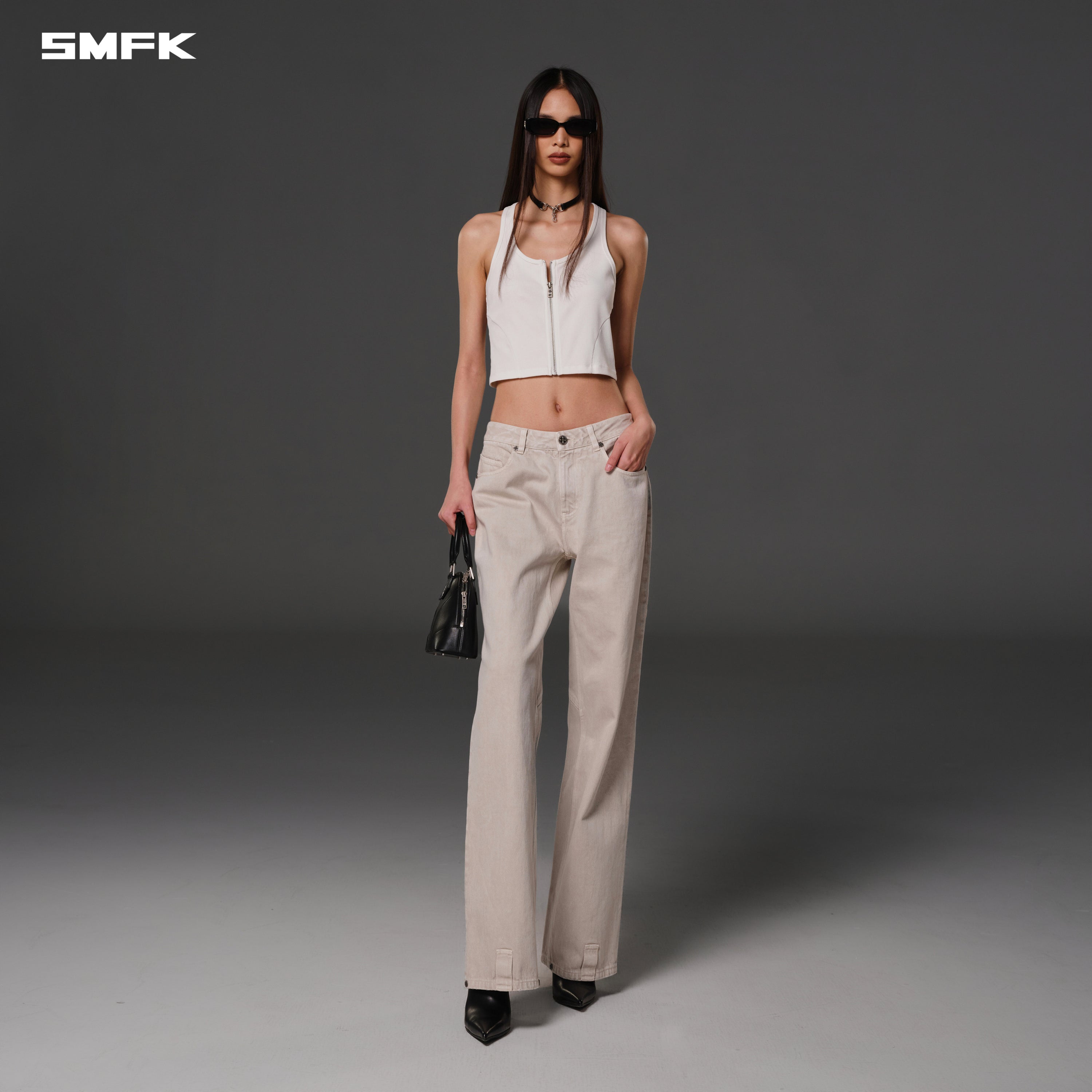 VINTAGE NOMADIC SLIM ZIP TANK/LONG-STAPLE COTTON CLOUD WHITE