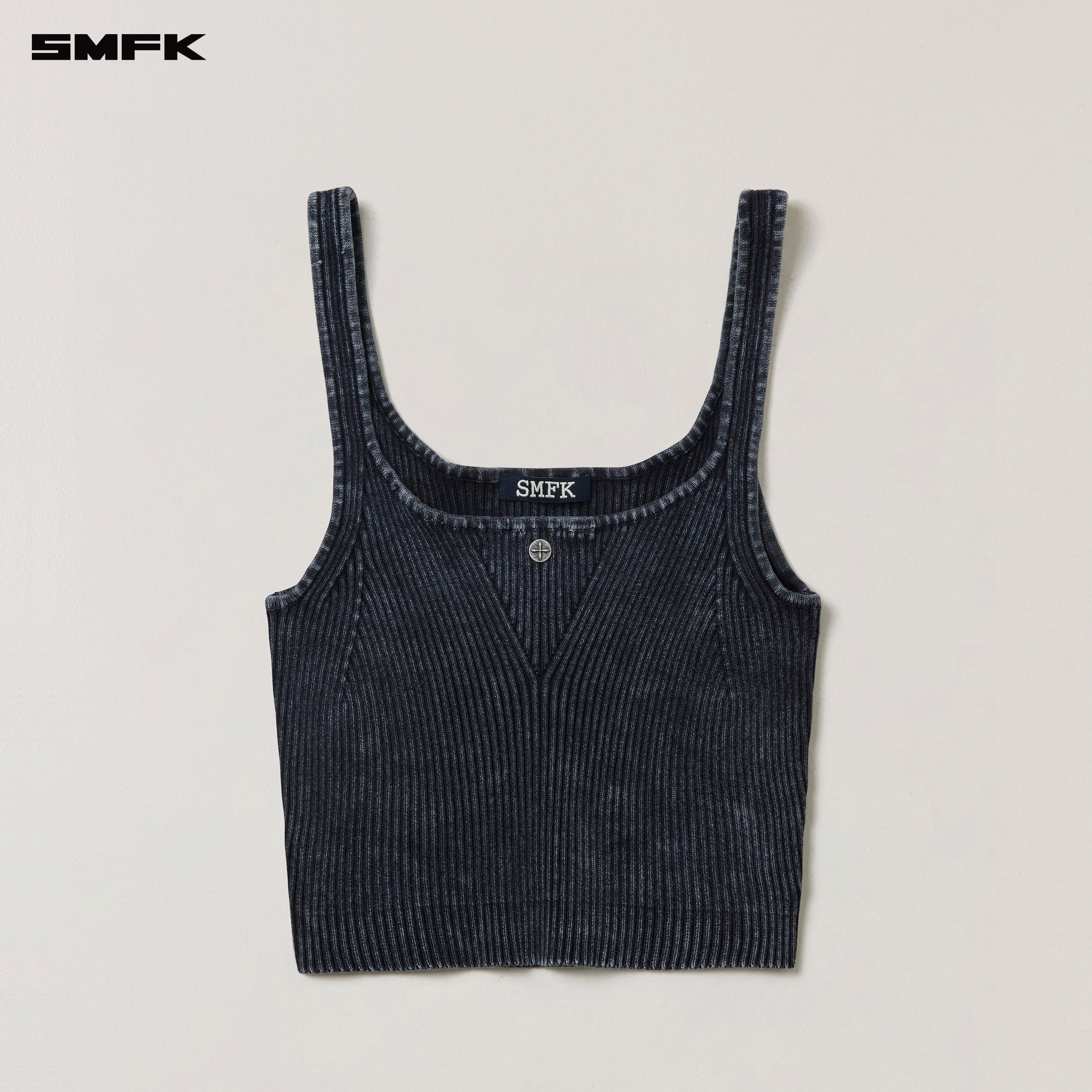 VINTAGE-SAVAGE KNIT TANK/STONE WASH VANISH BLACK