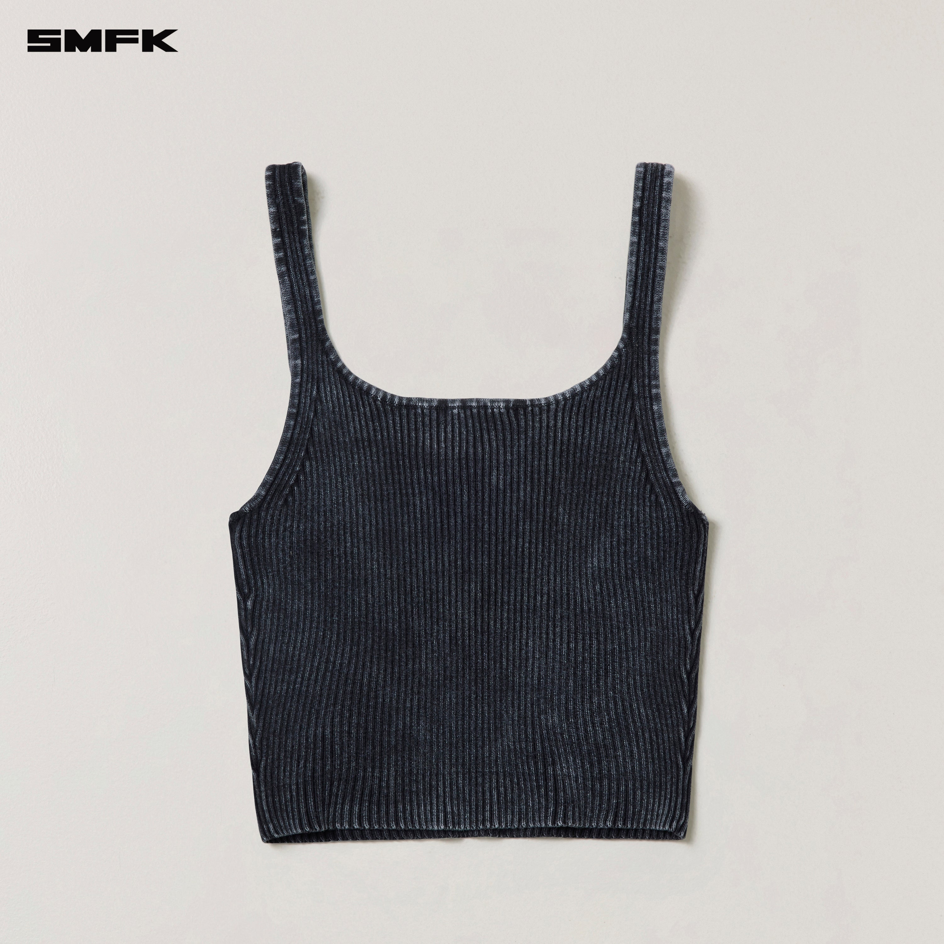 VINTAGE-SAVAGE KNIT TANK/STONE WASH VANISH BLACK