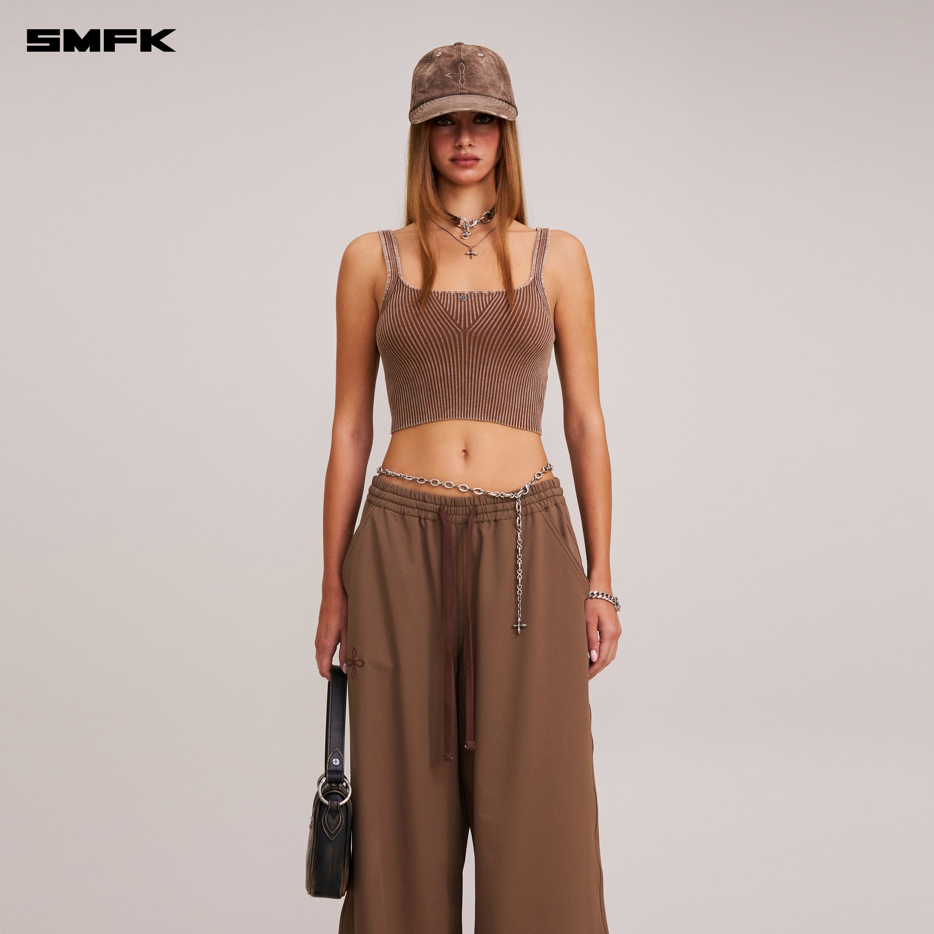 VINTAGE-SAVAGE KNIT TANK/STONE WASH VANISH BROWN