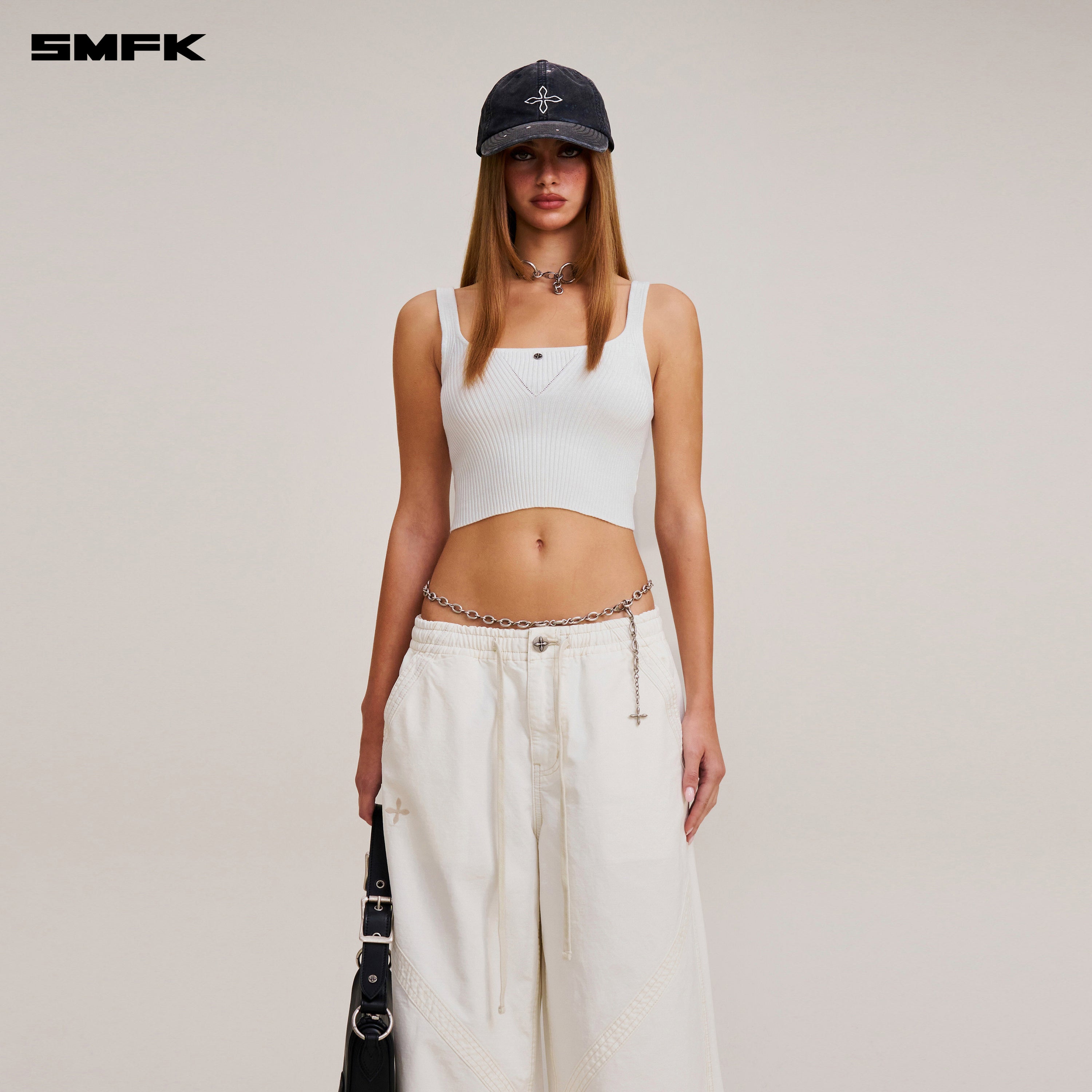 VINTAGE-SAVAGE KNIT TANK/STONE WASH VANISH WHITE