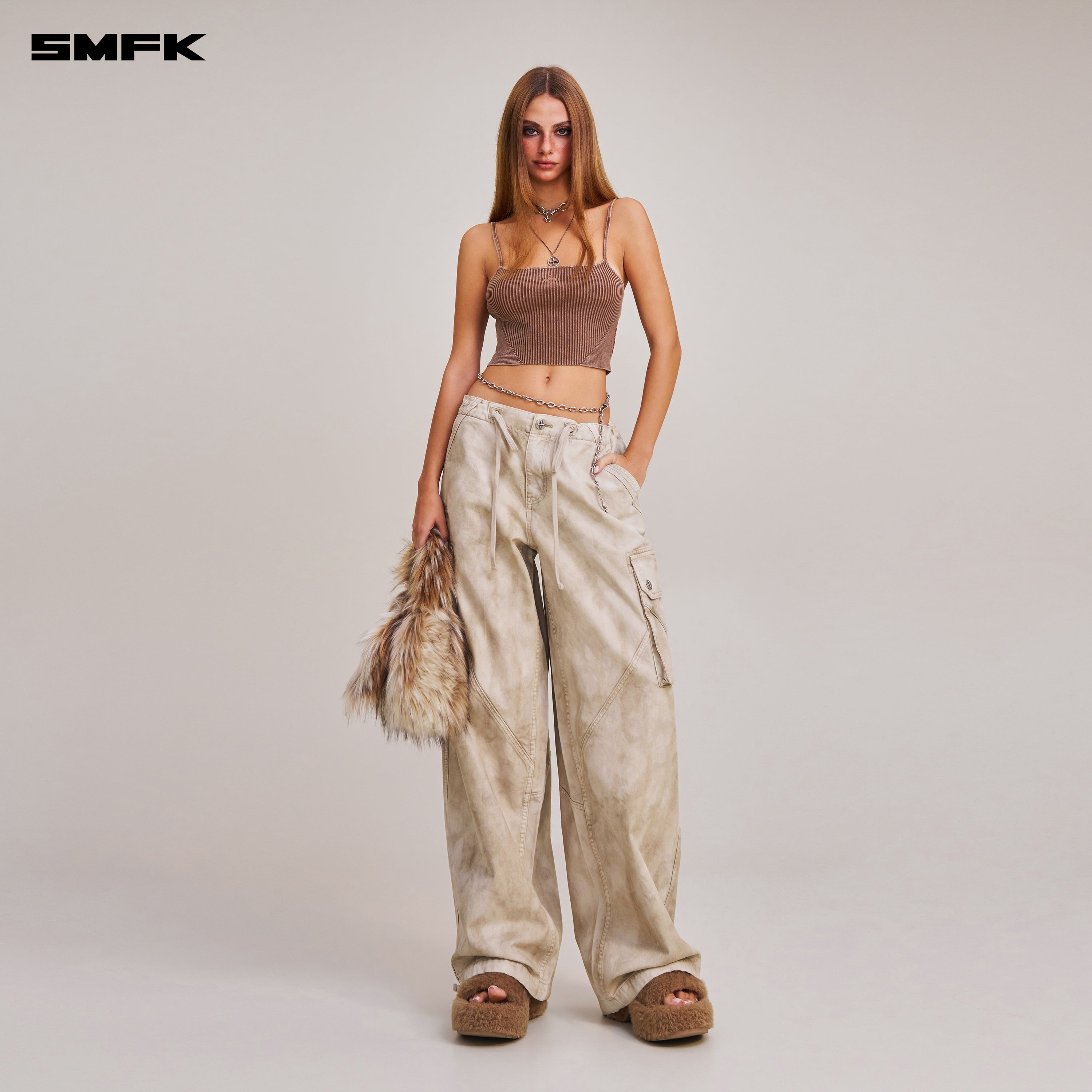 VINTAGE-SAVAGE KNIT CAMISOLE/STONE WASH VANISH BROWN