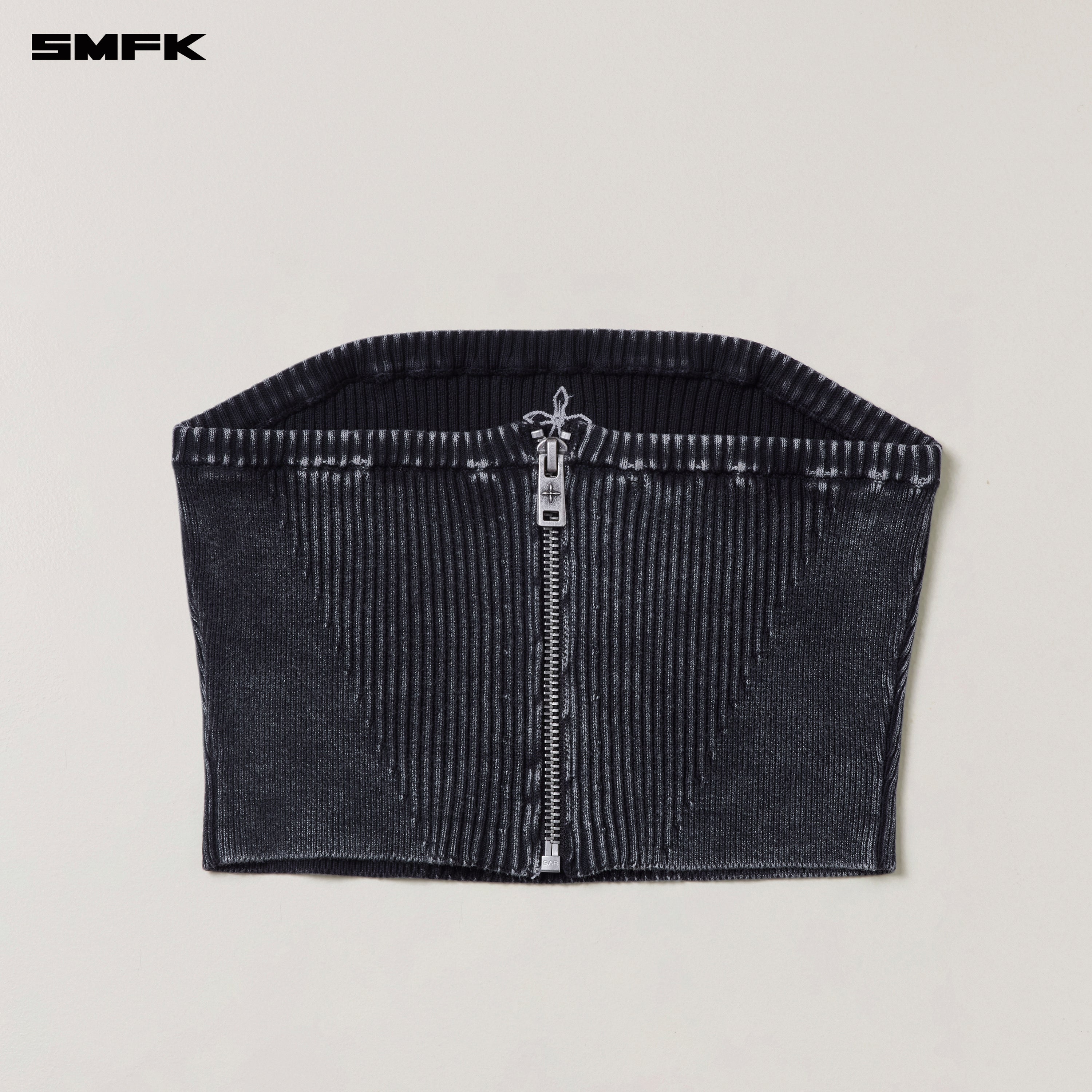 VINTAGE-SAVAGE KNIT BUSTIER/STONE WASH VANISH BLACK