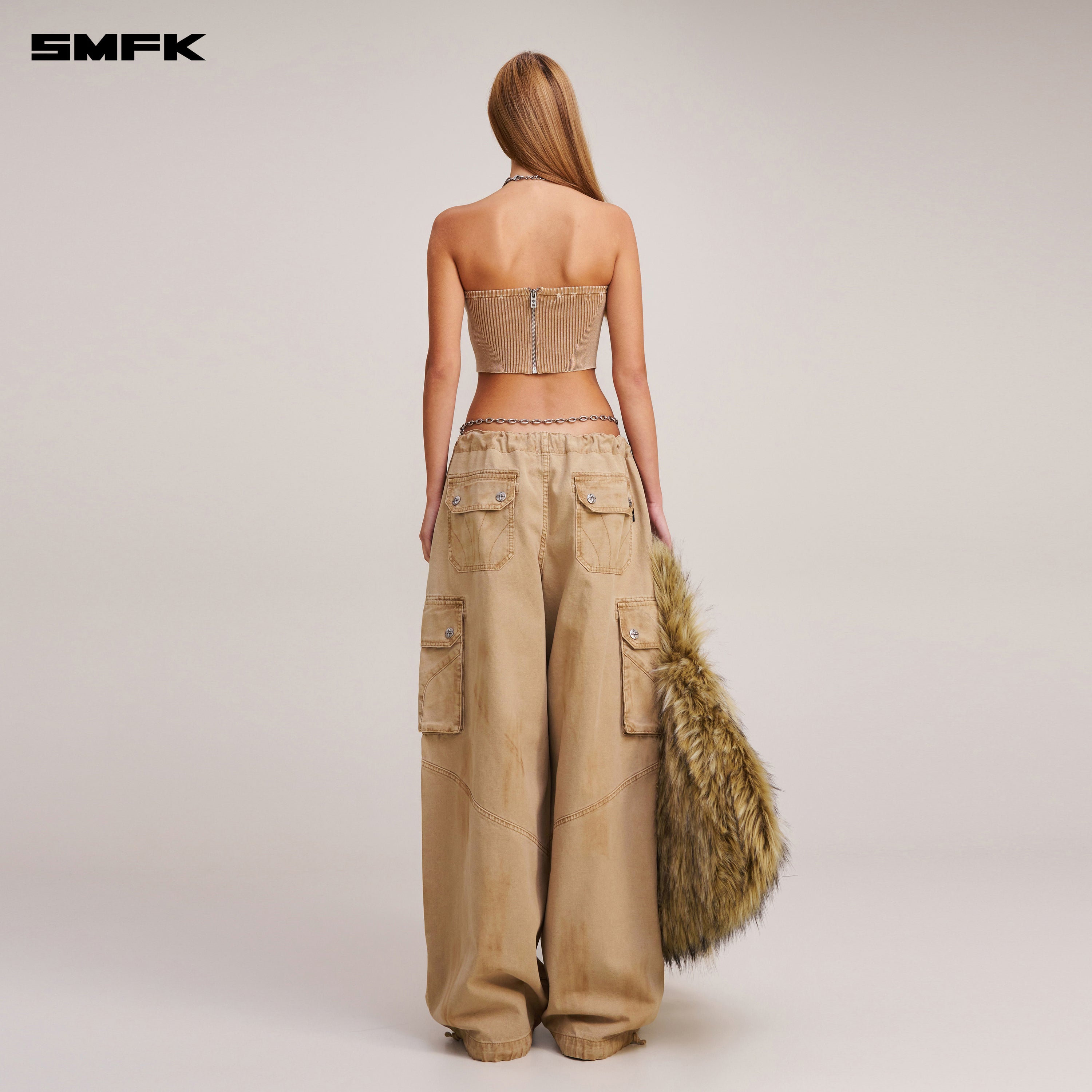 VINTAGE-SAVAGE KNIT BUSTIER/STONE WASH VANISH SAND