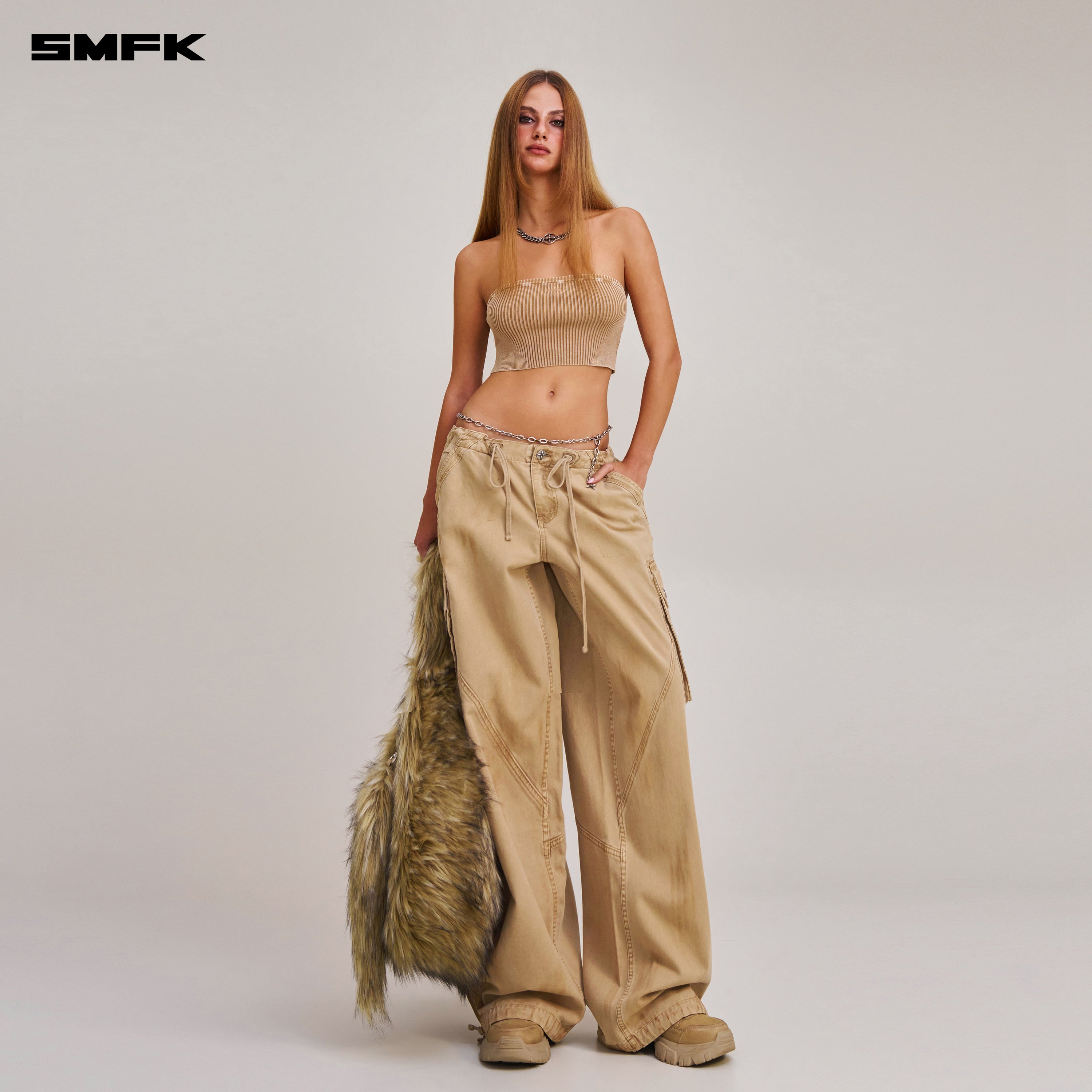 VINTAGE-SAVAGE KNIT BUSTIER/STONE WASH VANISH SAND