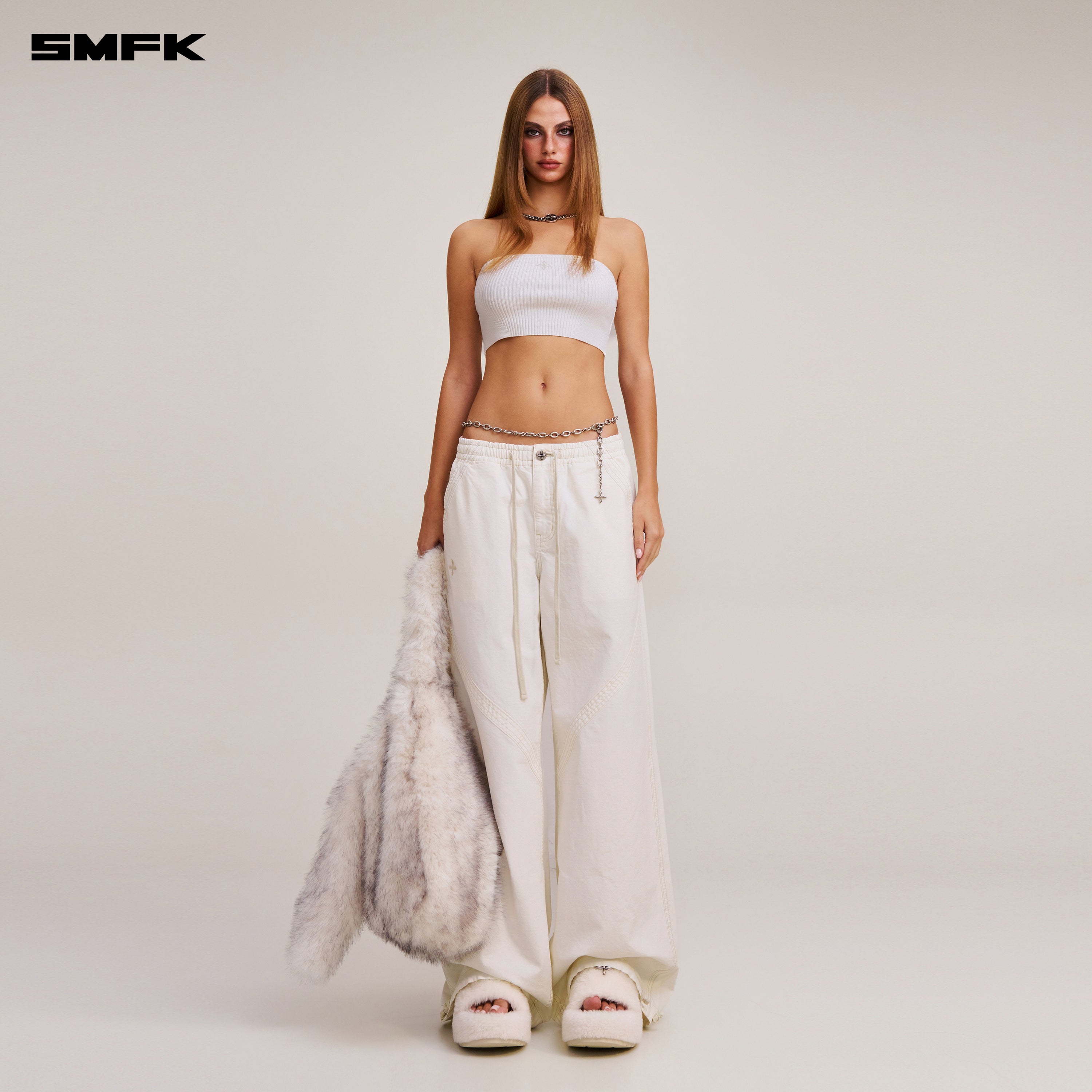 VINTAGE-SAVAGE KNIT BUSTIER/STONE WASH VANISH WHITE