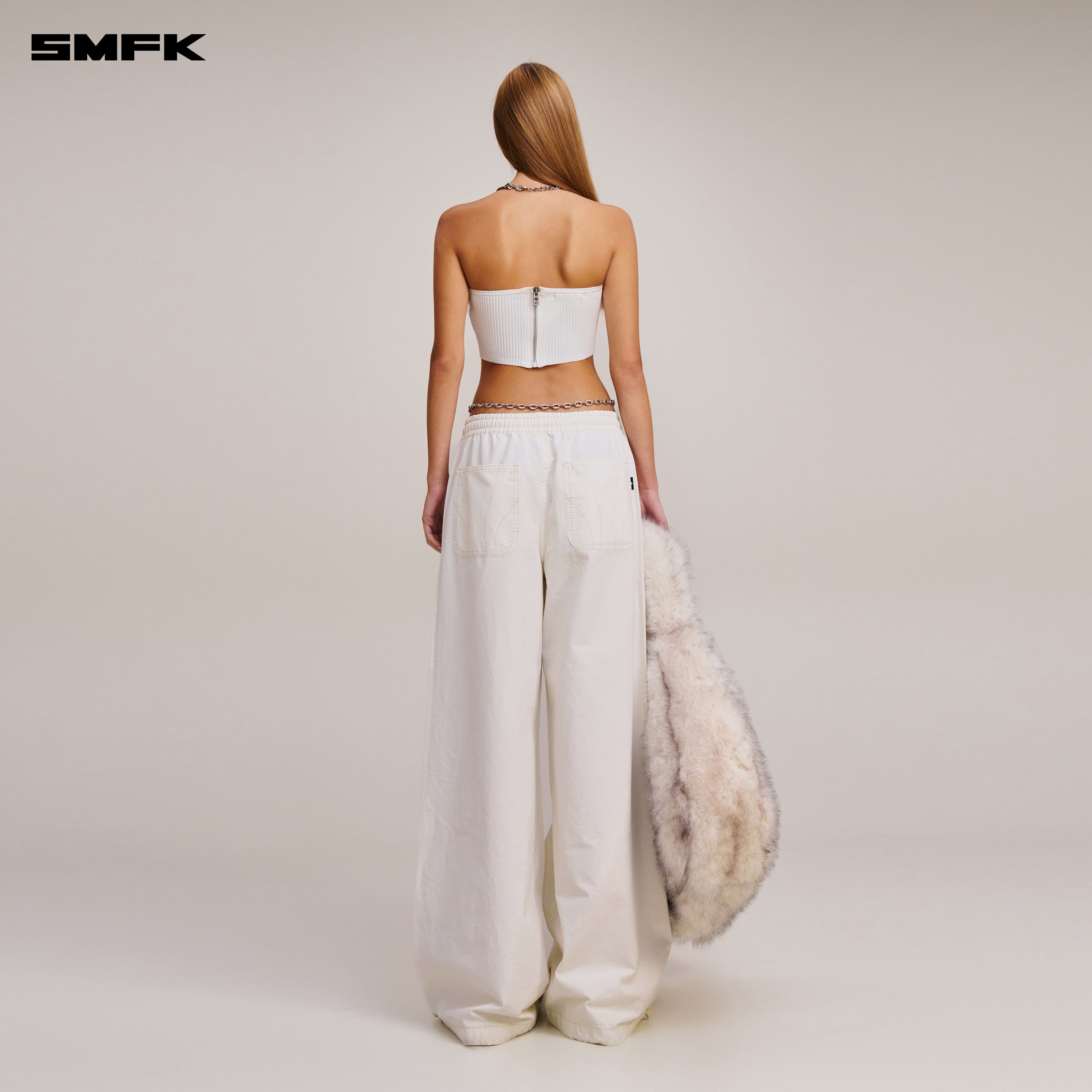 VINTAGE-SAVAGE KNIT BUSTIER/STONE WASH VANISH WHITE