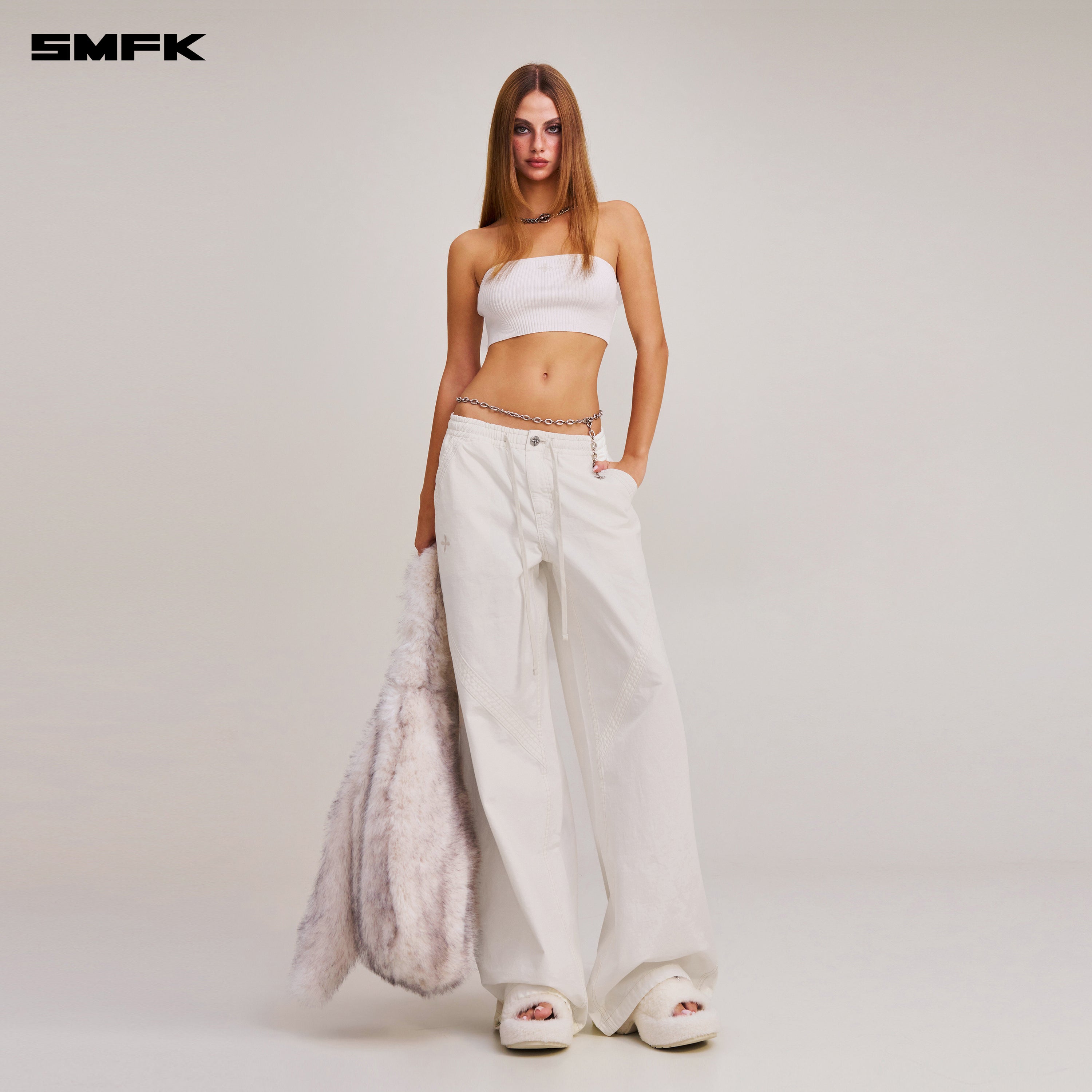 VINTAGE-SAVAGE KNIT BUSTIER/STONE WASH VANISH WHITE