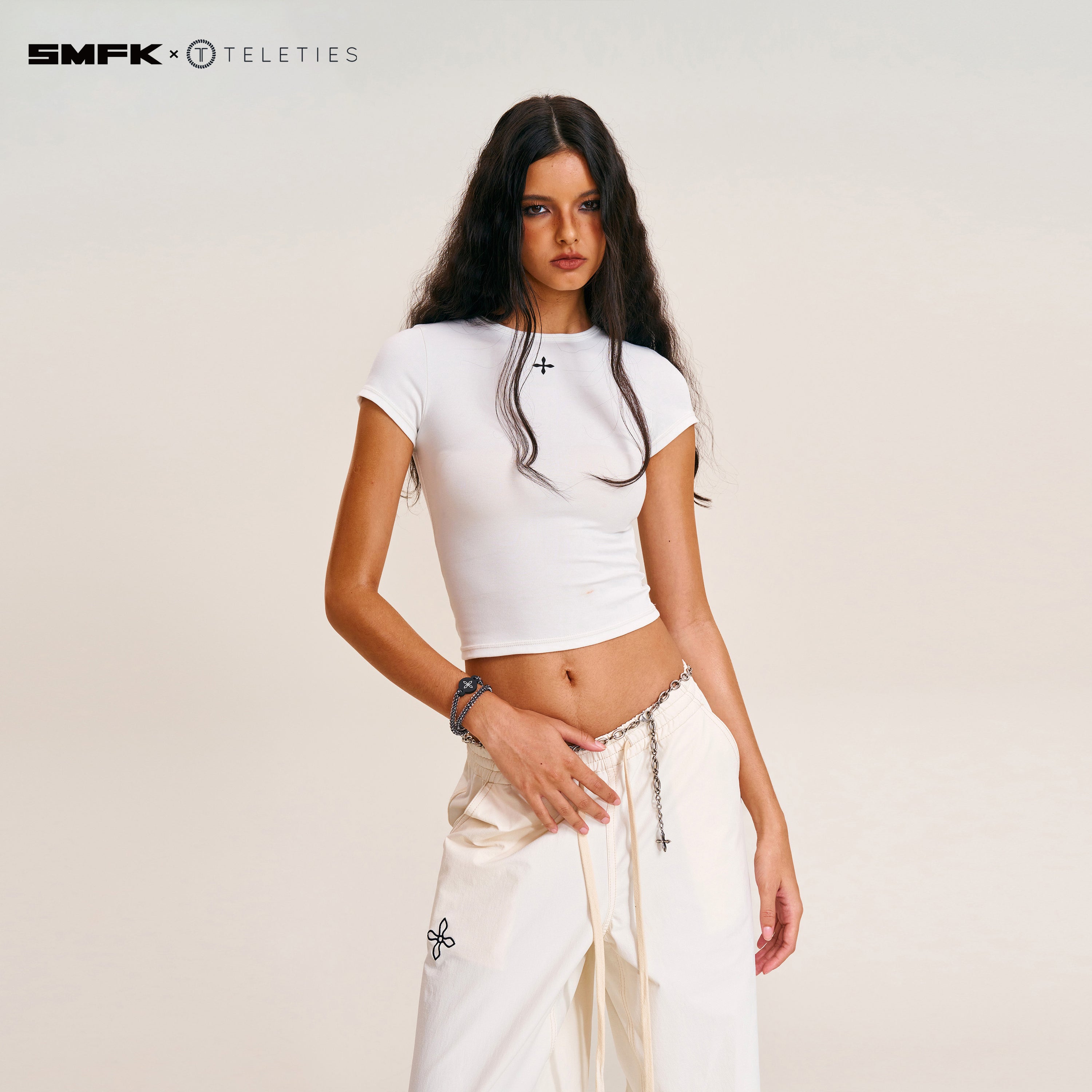 SMFK X TELETIES  Headband Black and white