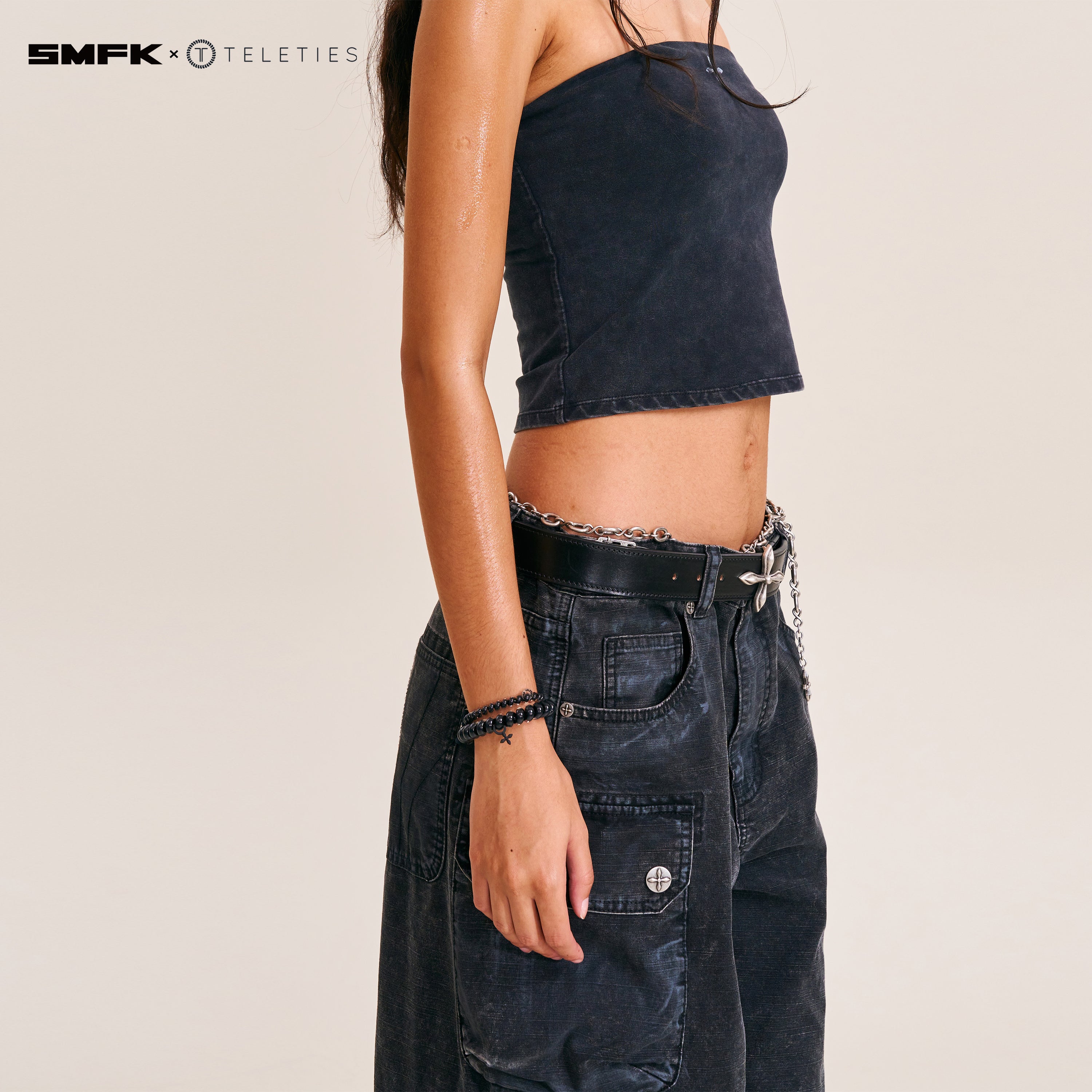 SMFK X TELETIES Hair Ties BLACK