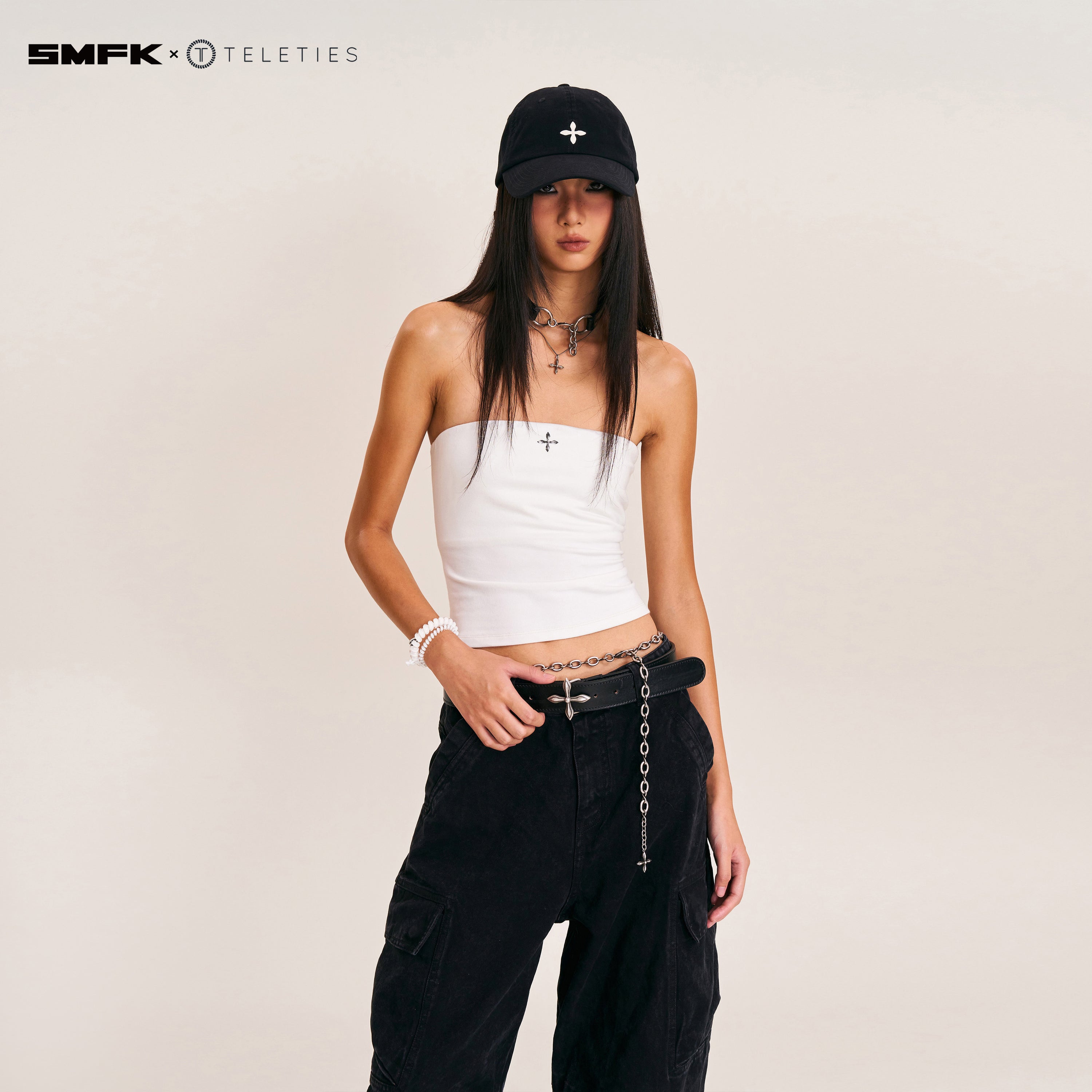 SMFK X TELETIES Hair Ties White