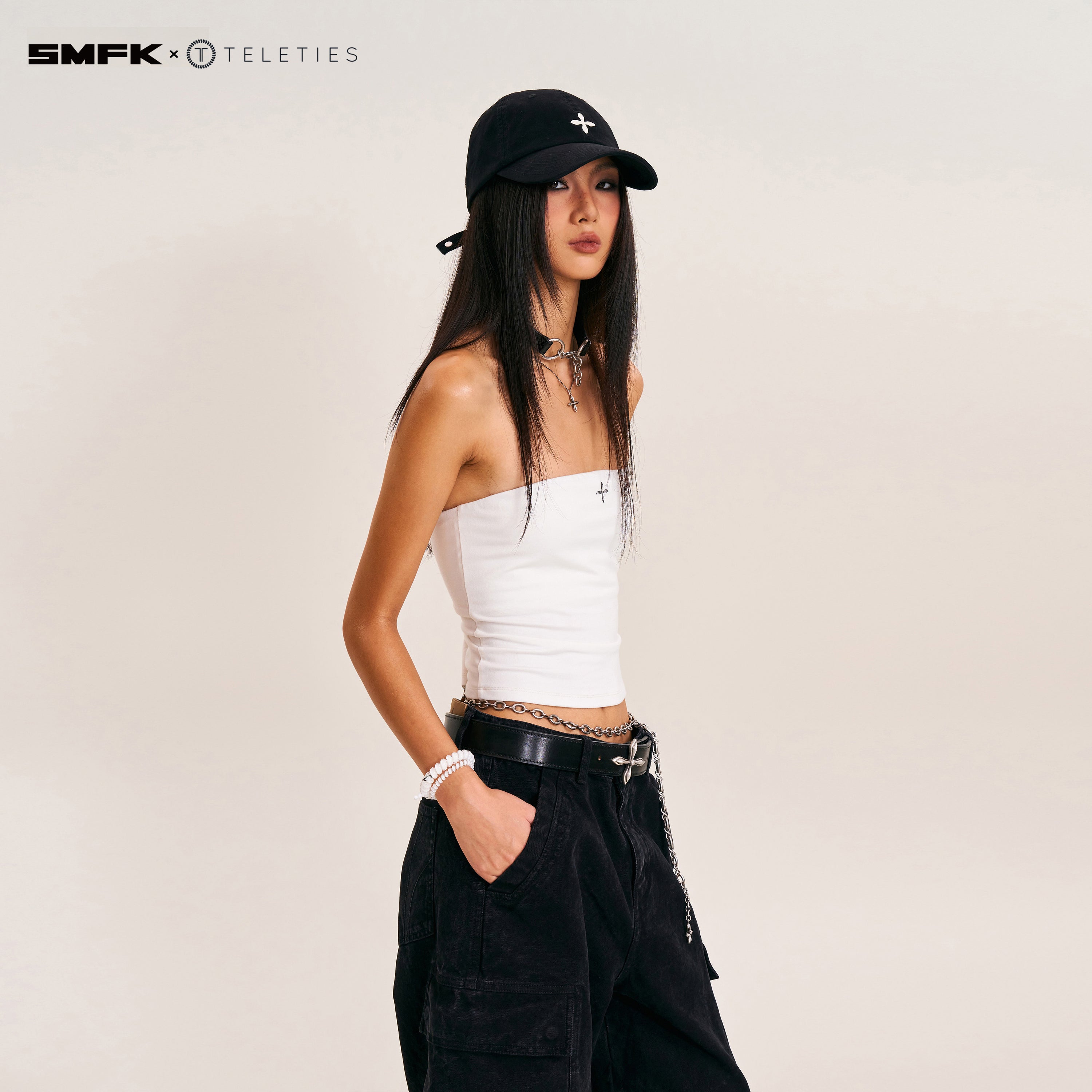 SMFK X TELETIES Hair Ties White