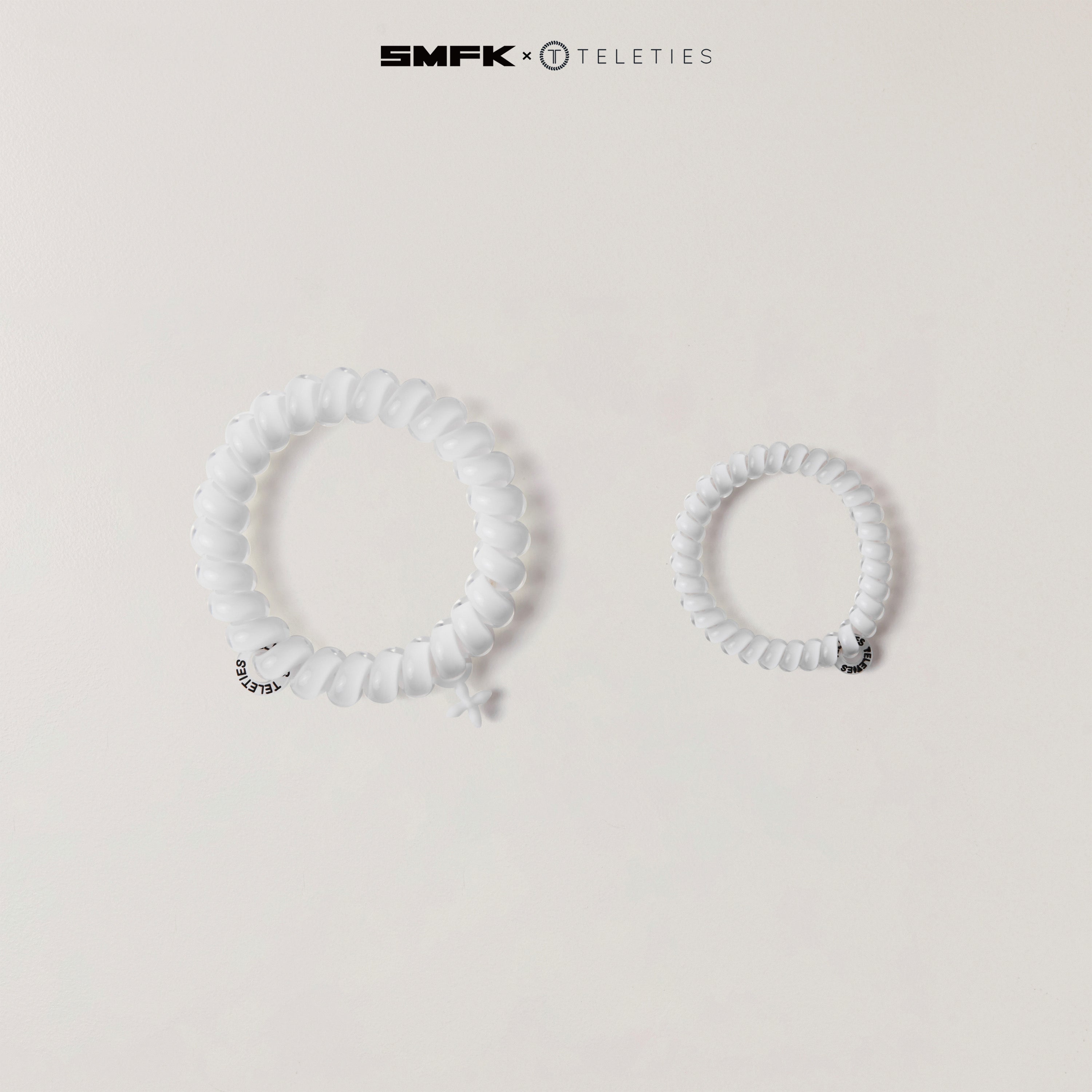 SMFK X TELETIES Hair Ties White