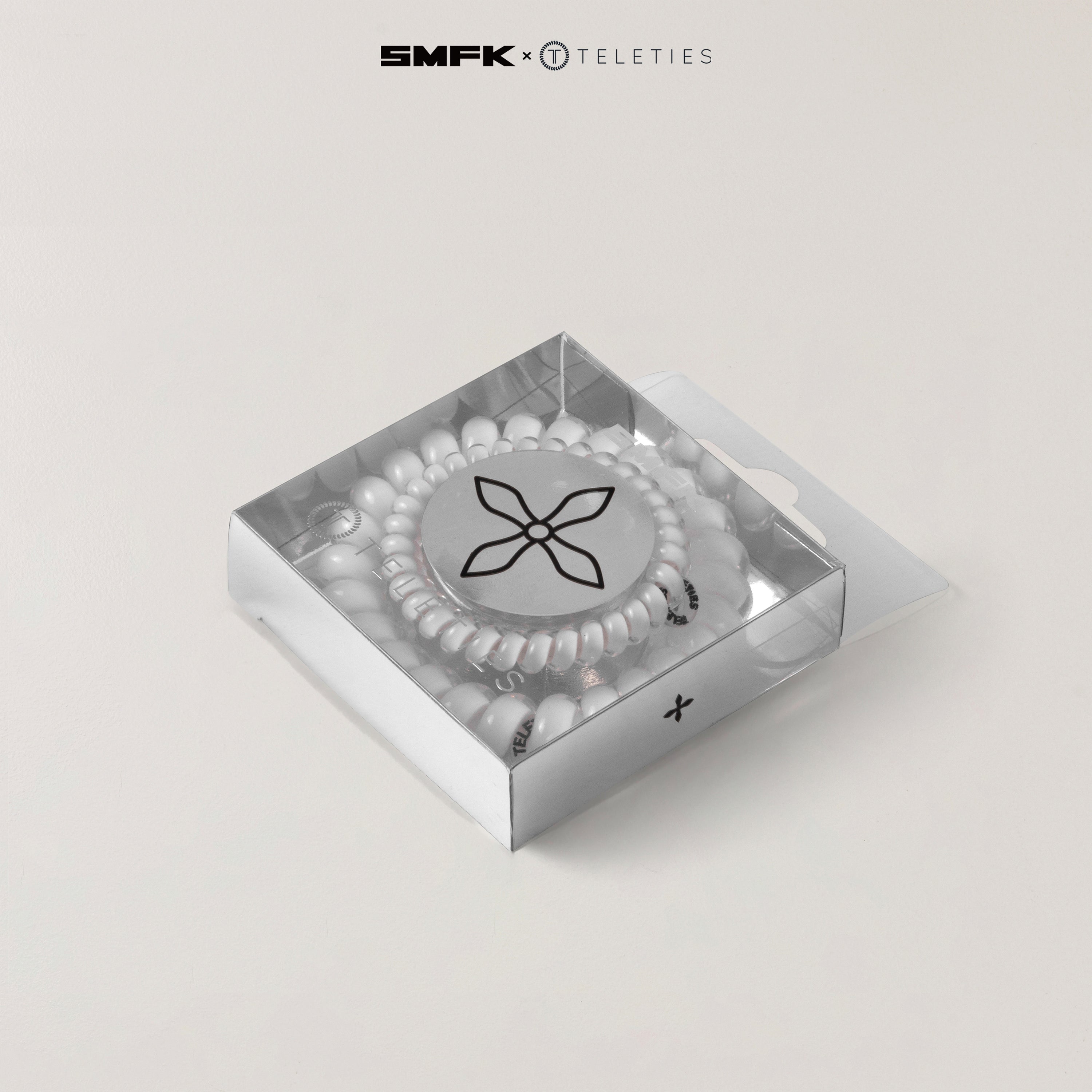 SMFK X TELETIES Hair Ties White