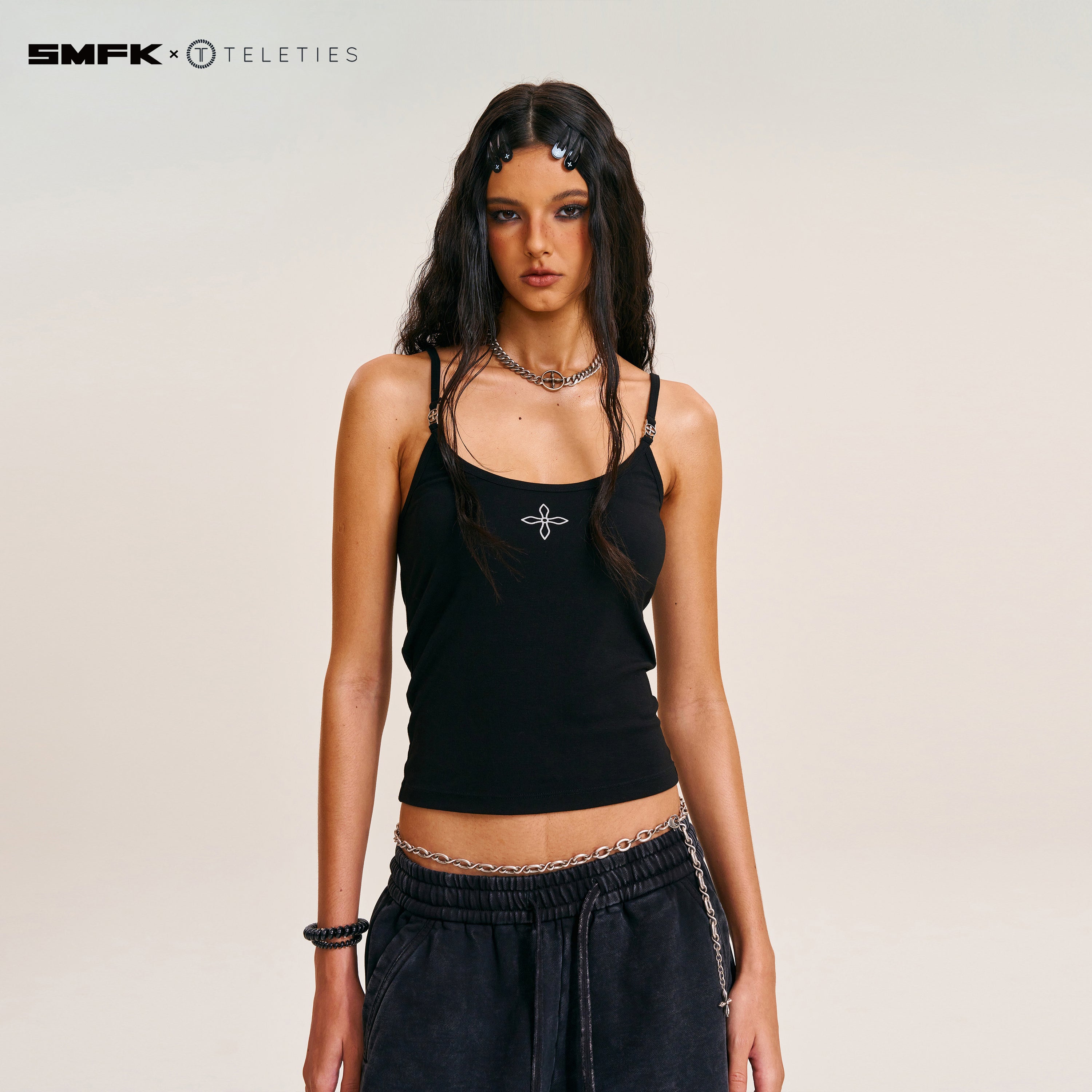 SMFK X TELETIES ウォータードロップクリップ ブラック