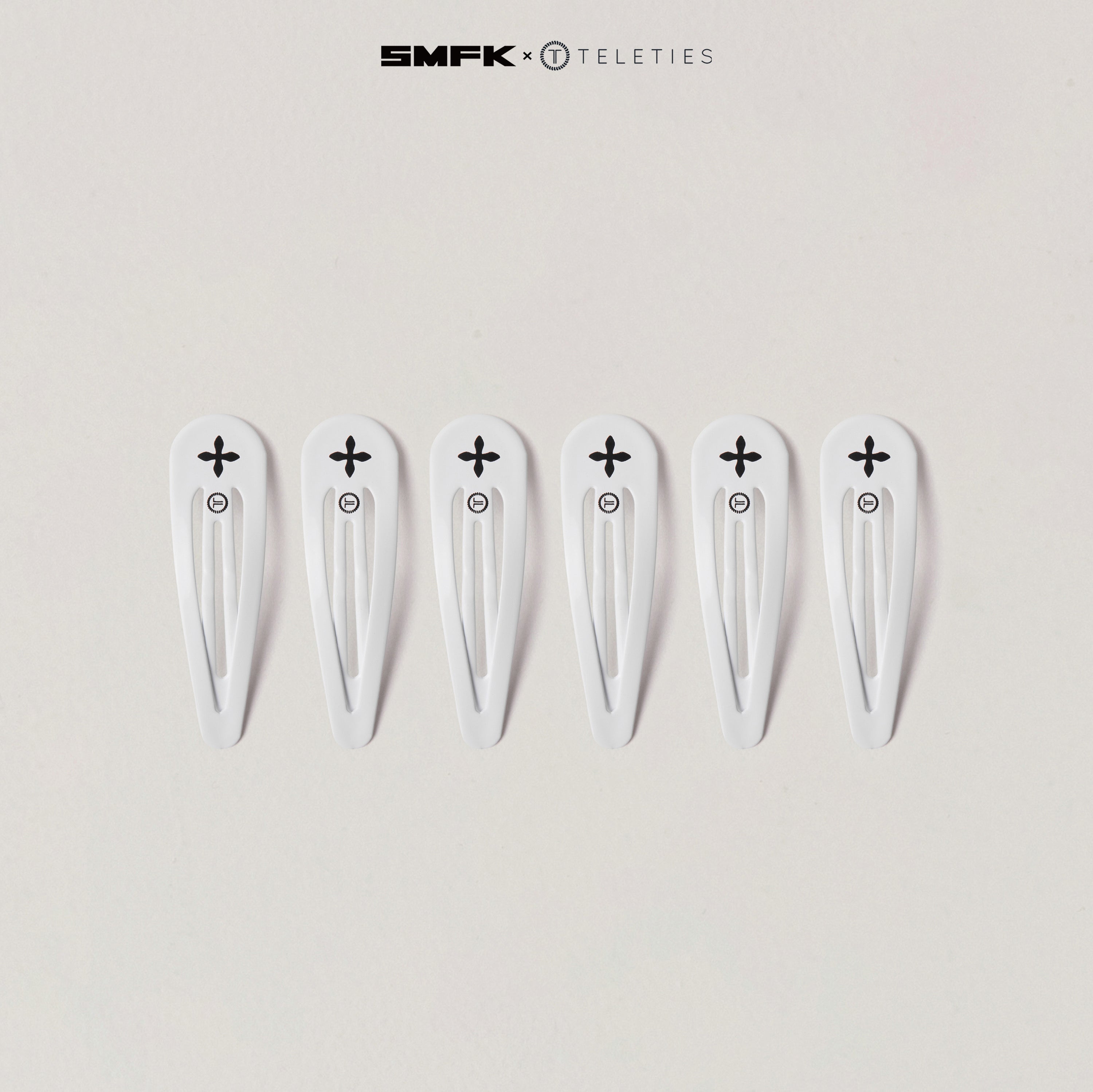 SMFK X TELETIES ウォータードロップクリップ ホワイト