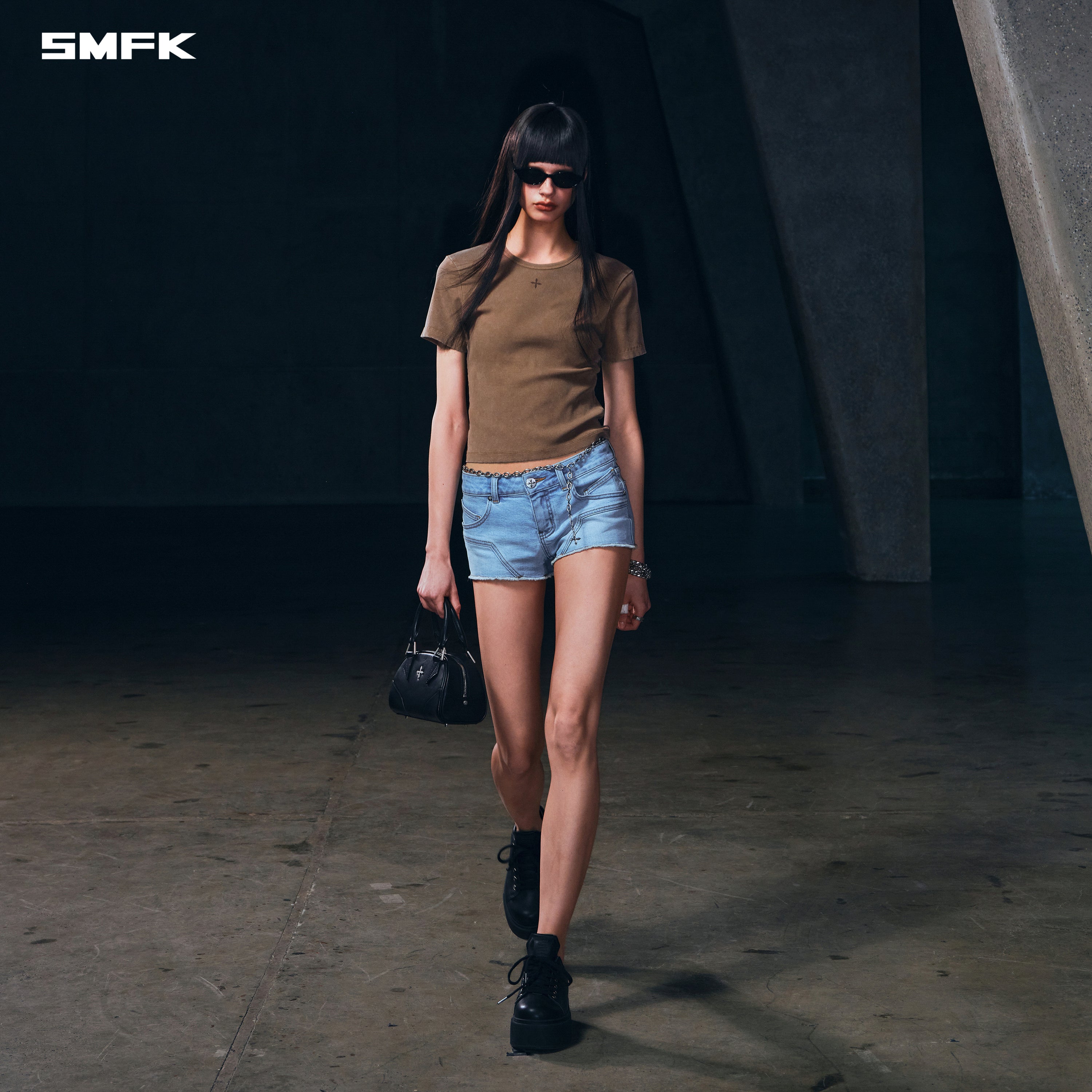 VINTAGE VANISH SILK TEE/GARMENT DYE VANISH BROWN