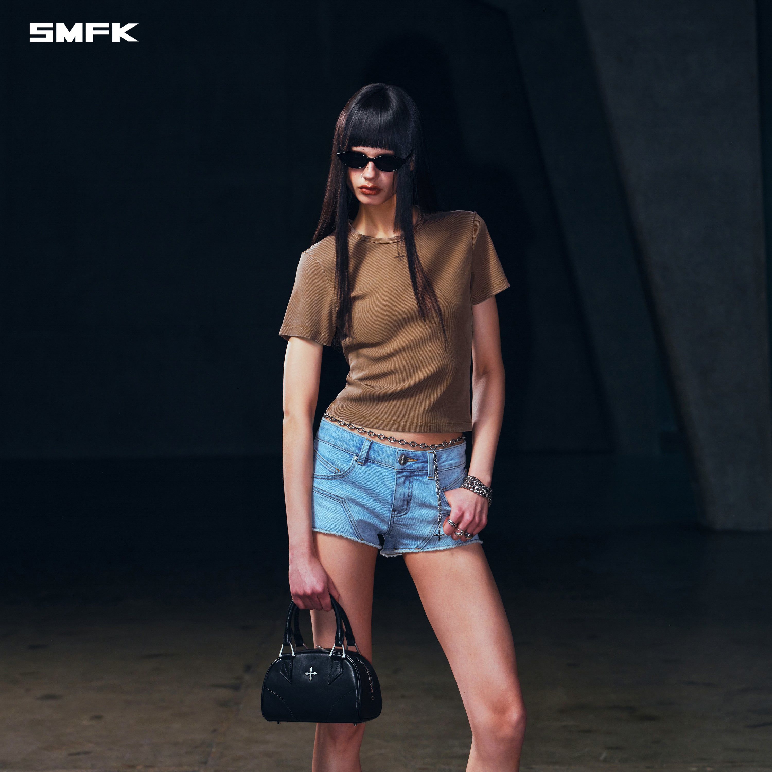 VINTAGE VANISH SILK TEE/GARMENT DYE VANISH BROWN