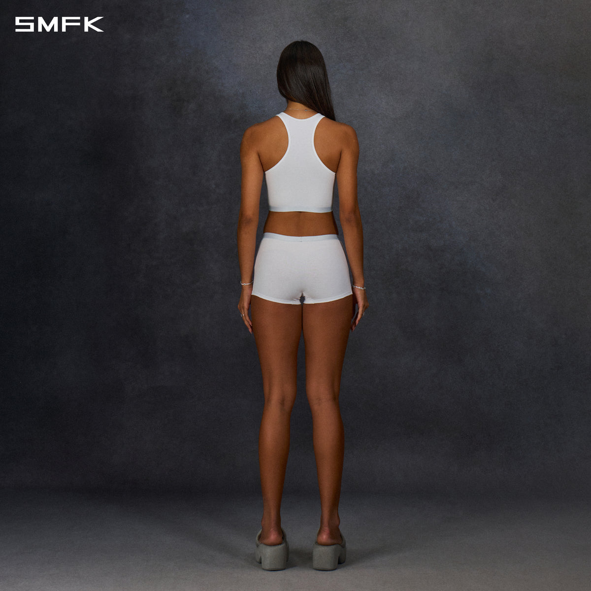 POISE FLAT SPORTS UNDERPANTS-2P/COMBED COTTON+SPANDEX MOONLIGHT WHITE
