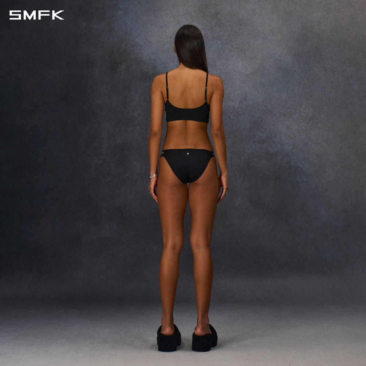 POISE SIDE CUT-OUT TRIANGLE UNDERWEAR-2P/LENZING TENCEL+LENZING MODAL WILD BLACK
