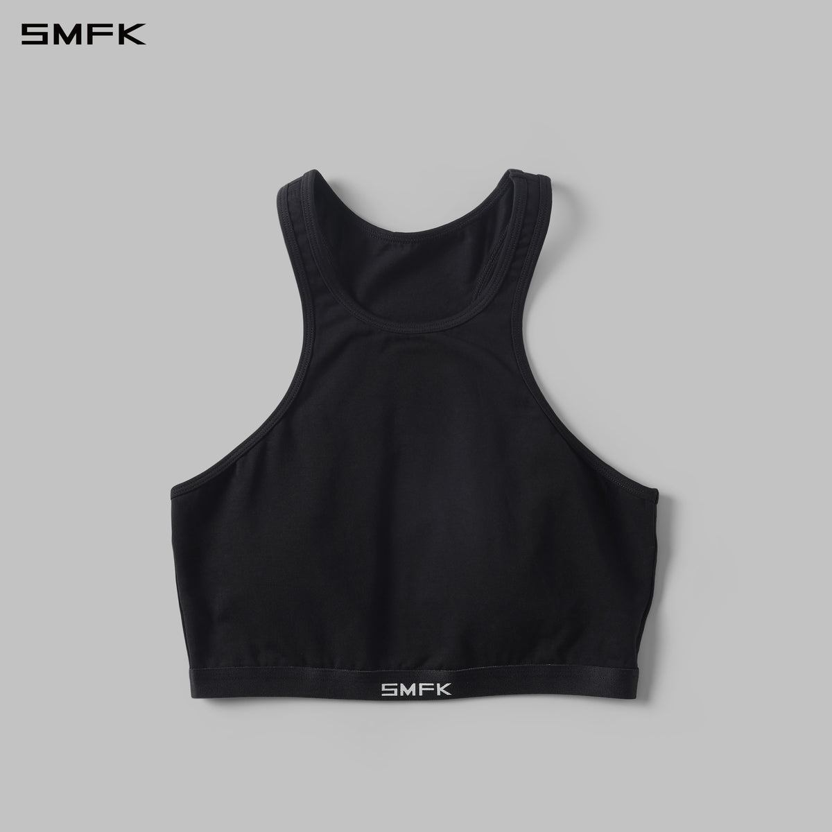 POISE ROUND NECK SPORTS BRALETTE WITH PADDING/COMBED COTTON+SPANDEX WILD BLACK