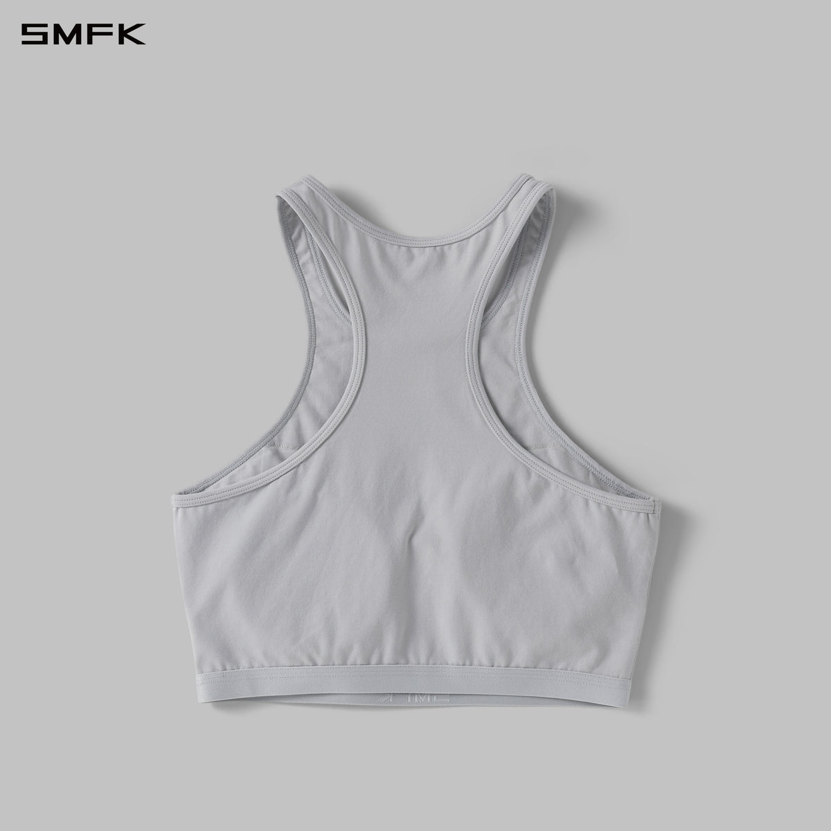 POISE ROUND NECK SPORTS BRALETTE WITH PADDING/COMBED COTTON+SPANDEX GLACIER GREY