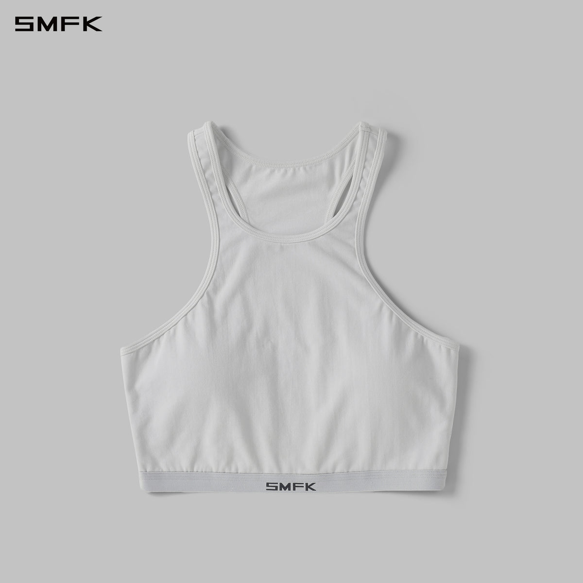 POISE ROUND NECK SPORTS BRALETTE WITH PADDING/COMBED COTTON+SPANDEX MOONLIGHT WHITE