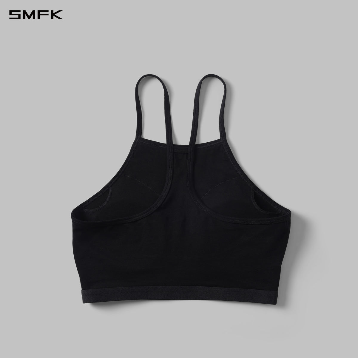 POISE ROUND NECK STRAPLESS SPORTS BRALETTE WITH PADDING/COMBED COTTON+SPANDEX WILD BLACK
