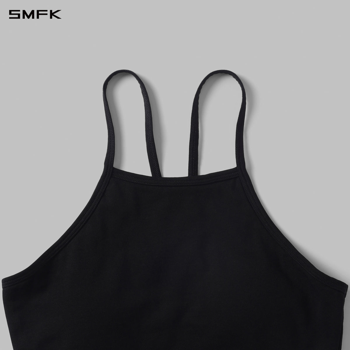 POISE ROUND NECK STRAPLESS SPORTS BRALETTE WITH PADDING/COMBED COTTON+SPANDEX WILD BLACK