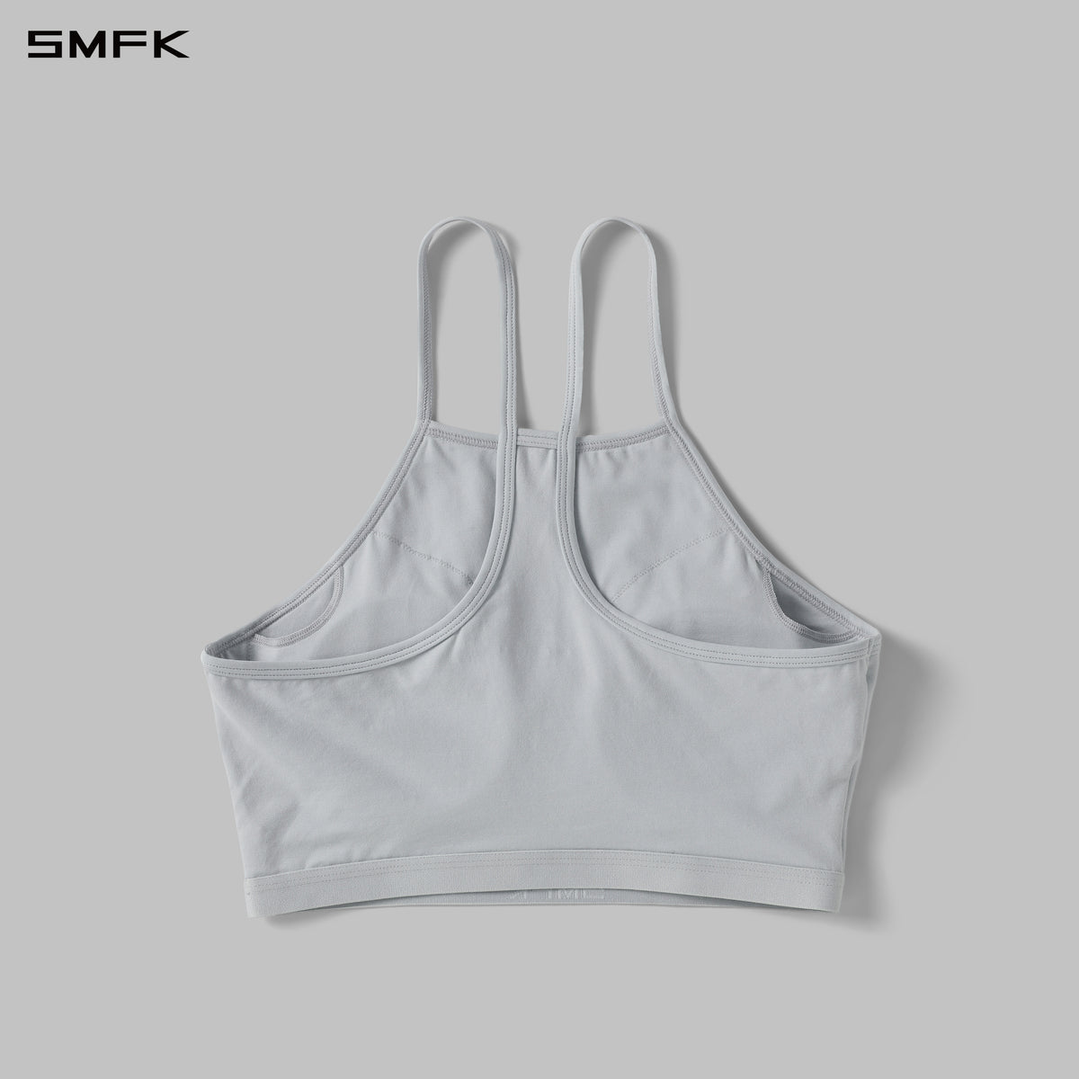POISE ROUND NECK STRAPLESS SPORTS BRALETTE WITH PADDING/COMBED COTTON+SPANDEX GLACIER GREY