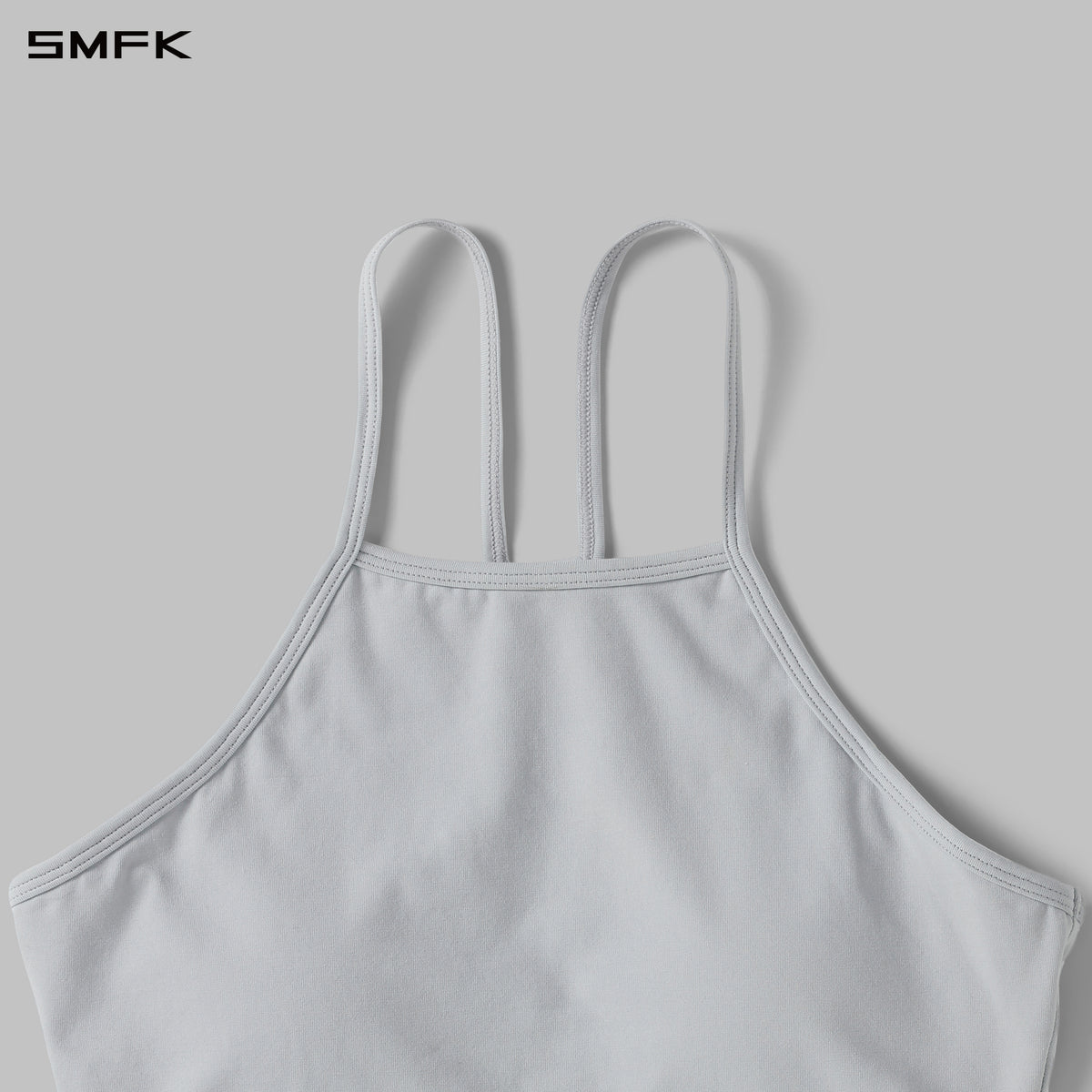 POISE ROUND NECK STRAPLESS SPORTS BRALETTE WITH PADDING/COMBED COTTON+SPANDEX GLACIER GREY