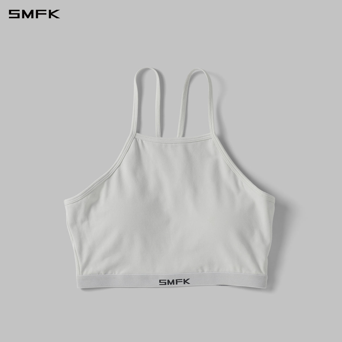 POISE ROUND NECK STRAPLESS SPORTS BRALETTE WITH PADDING/COMBED COTTON+SPANDEX MOONLIGHT WHITE