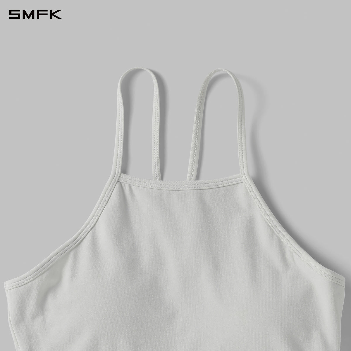 POISE ROUND NECK STRAPLESS SPORTS BRALETTE WITH PADDING/COMBED COTTON+SPANDEX MOONLIGHT WHITE