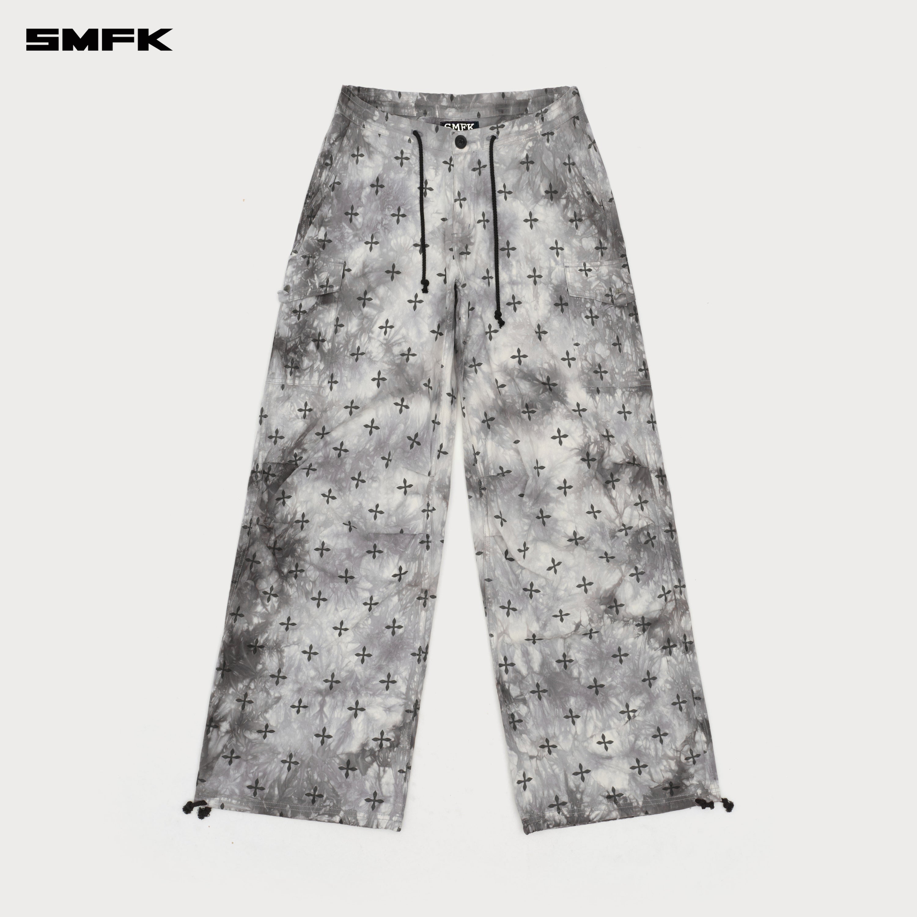 Compass Ink Garden Tie-Dye Hunting Paratrooper Pants Black and White