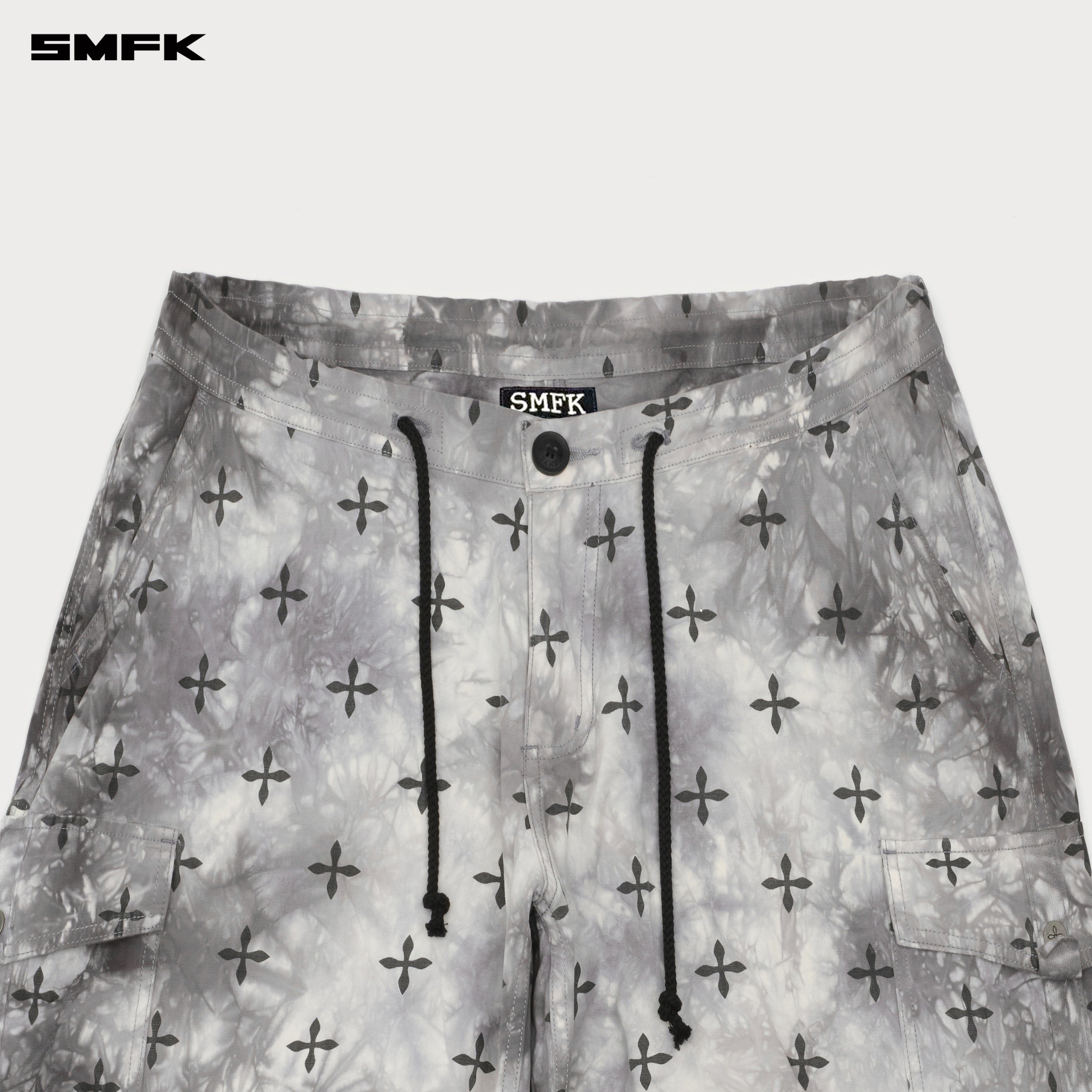 Compass Ink Garden Tie-Dye Hunting Paratrooper Pants Black and White