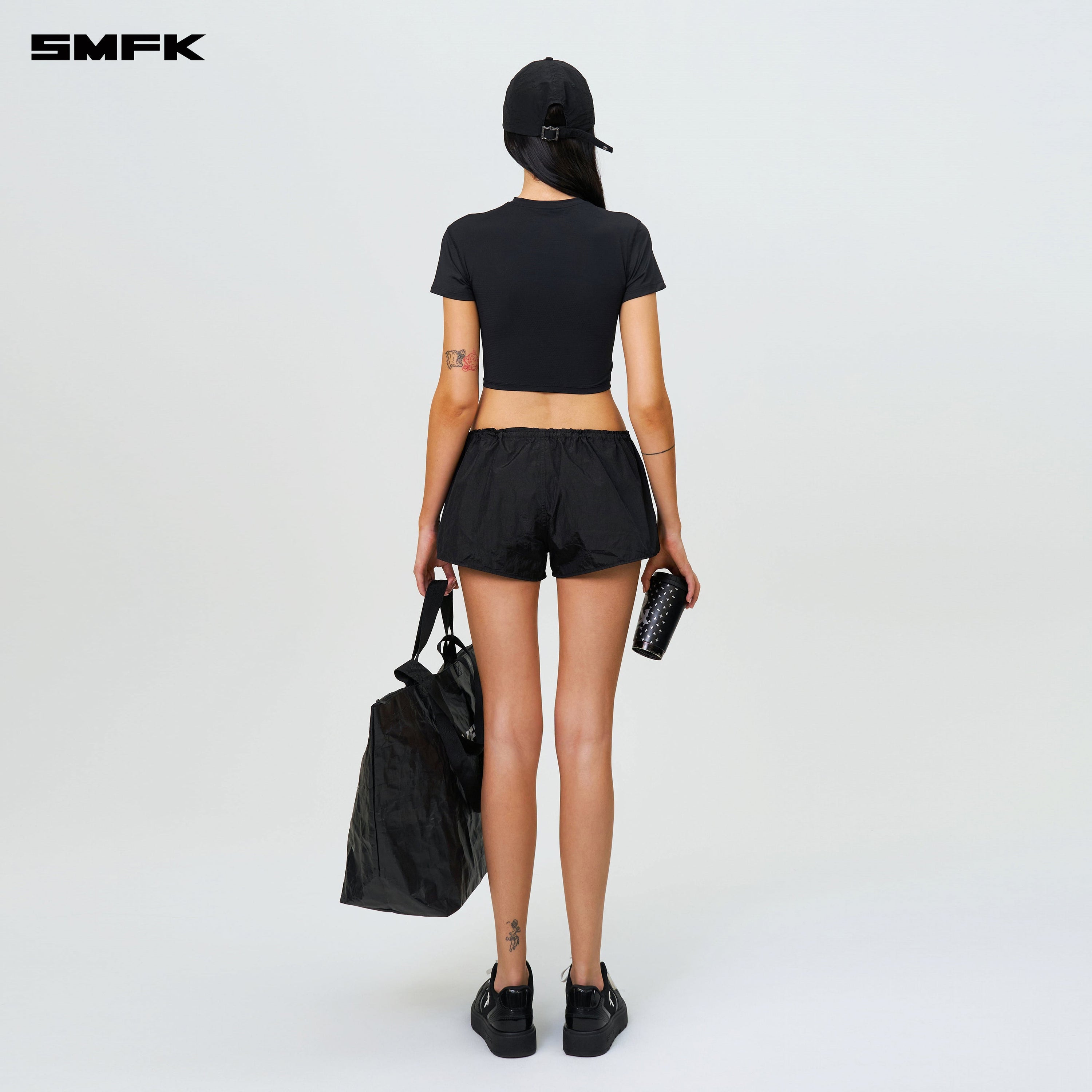 Ancient Myth Alloy Skin Low - Waist Jogging Shorts Black - SMFK Official